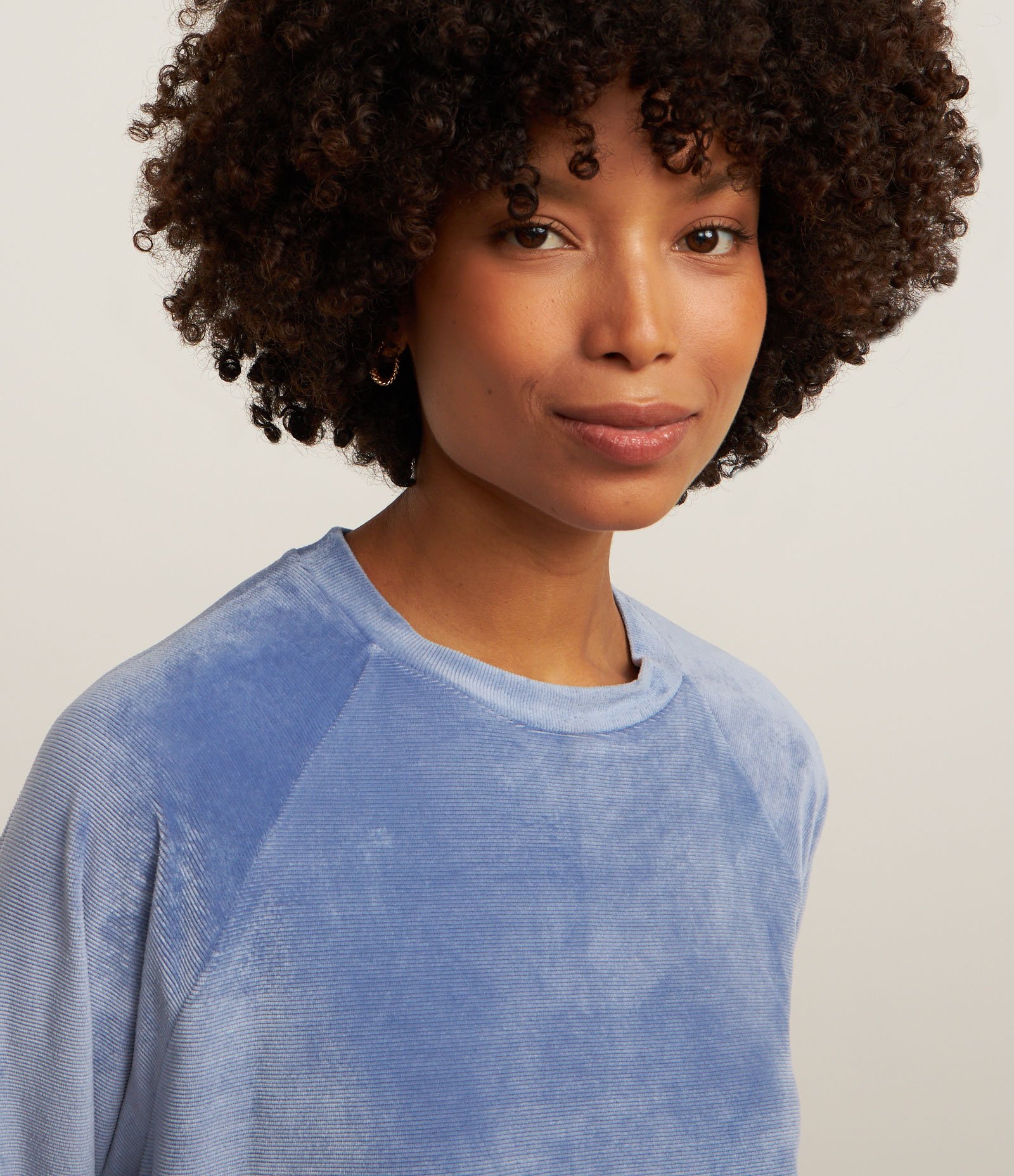 Pijama Longo em Plush com Punhos Ajustados Azul 2