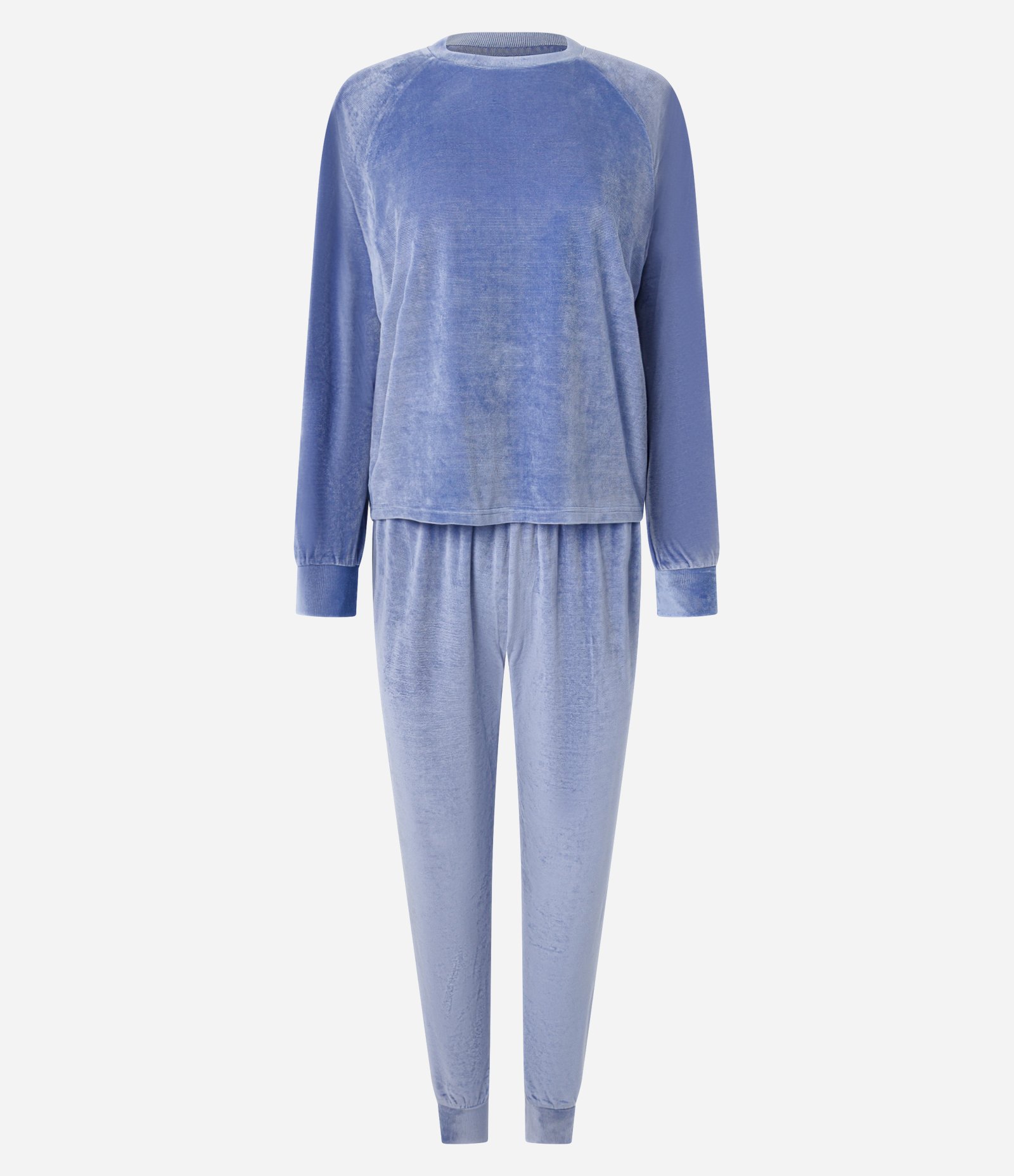 Pijama Longo em Plush com Punhos Ajustados Azul 4