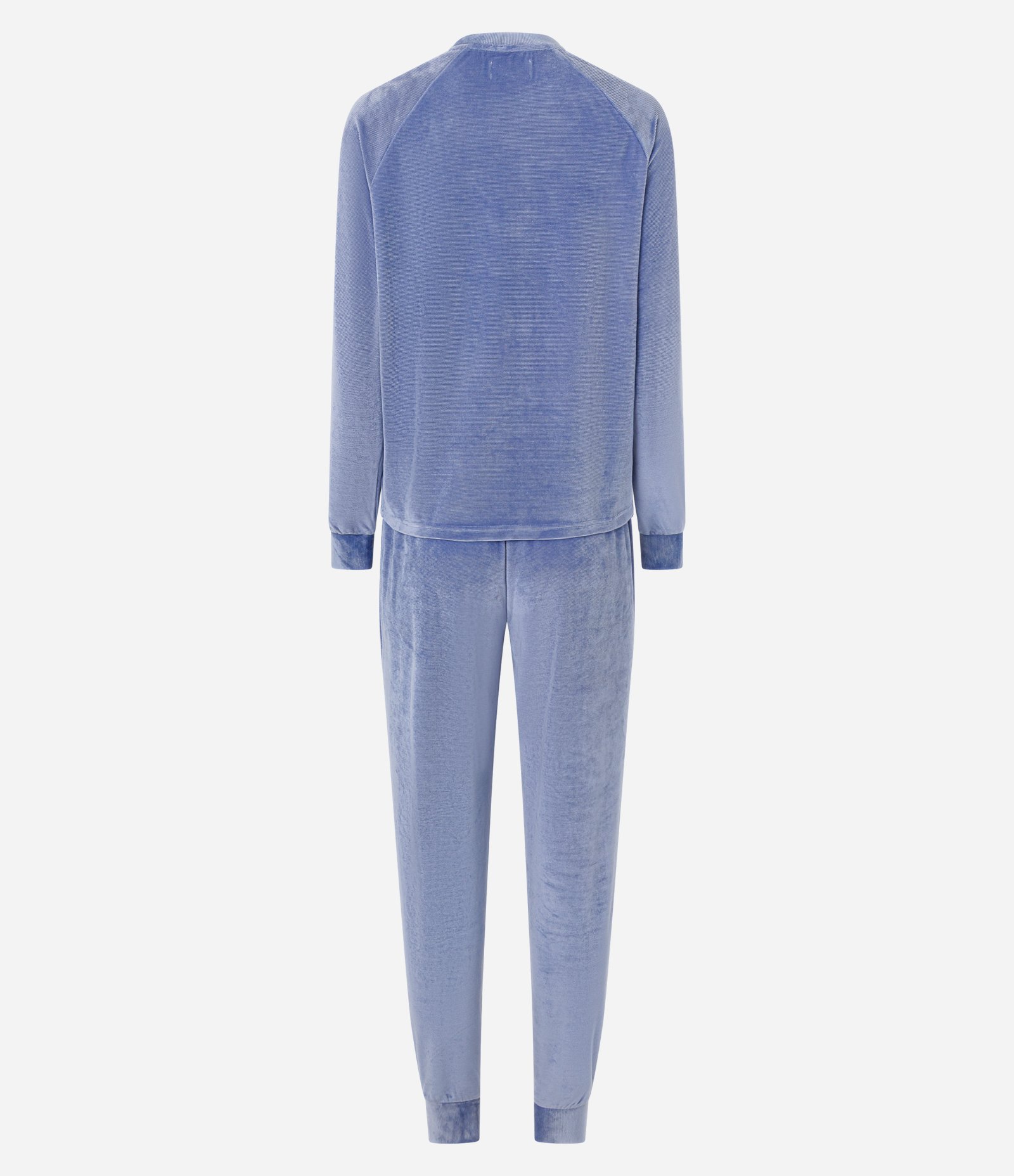 Pijama Longo em Plush com Punhos Ajustados Azul 6