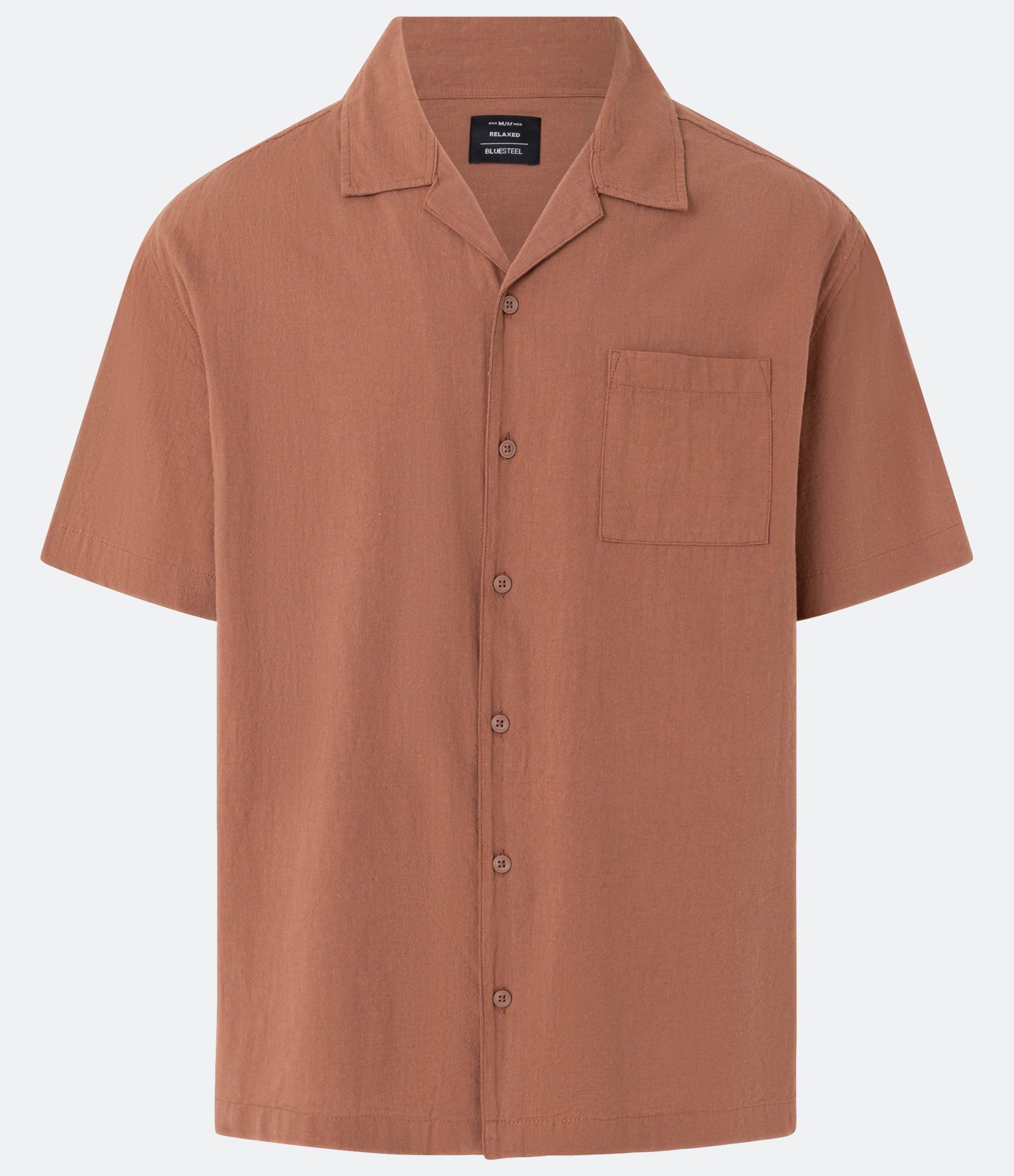 Camisa Relaxed em Tricoline com Textura Bowling Marrom 7