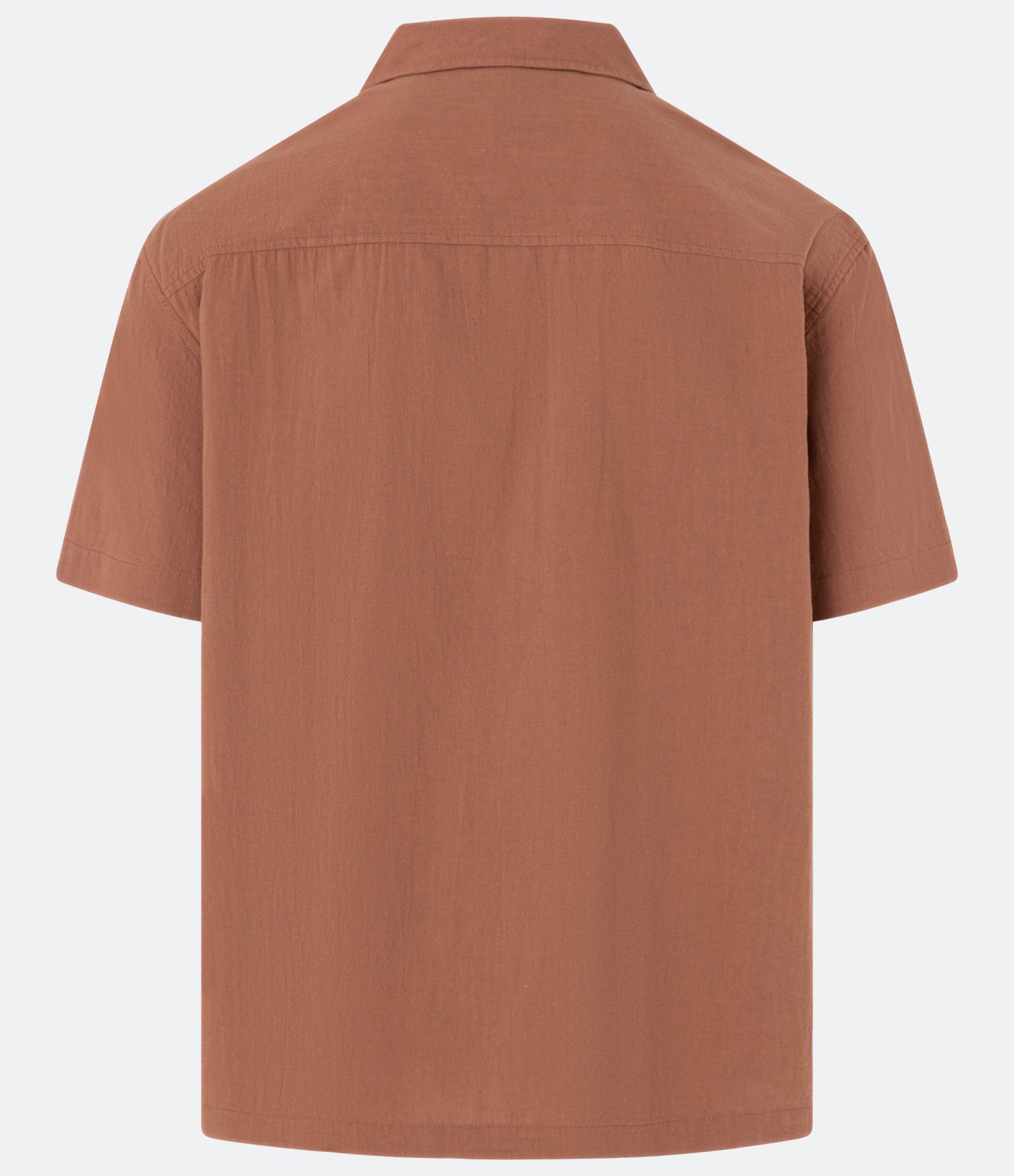 Camisa Relaxed em Tricoline com Textura Bowling Marrom 8