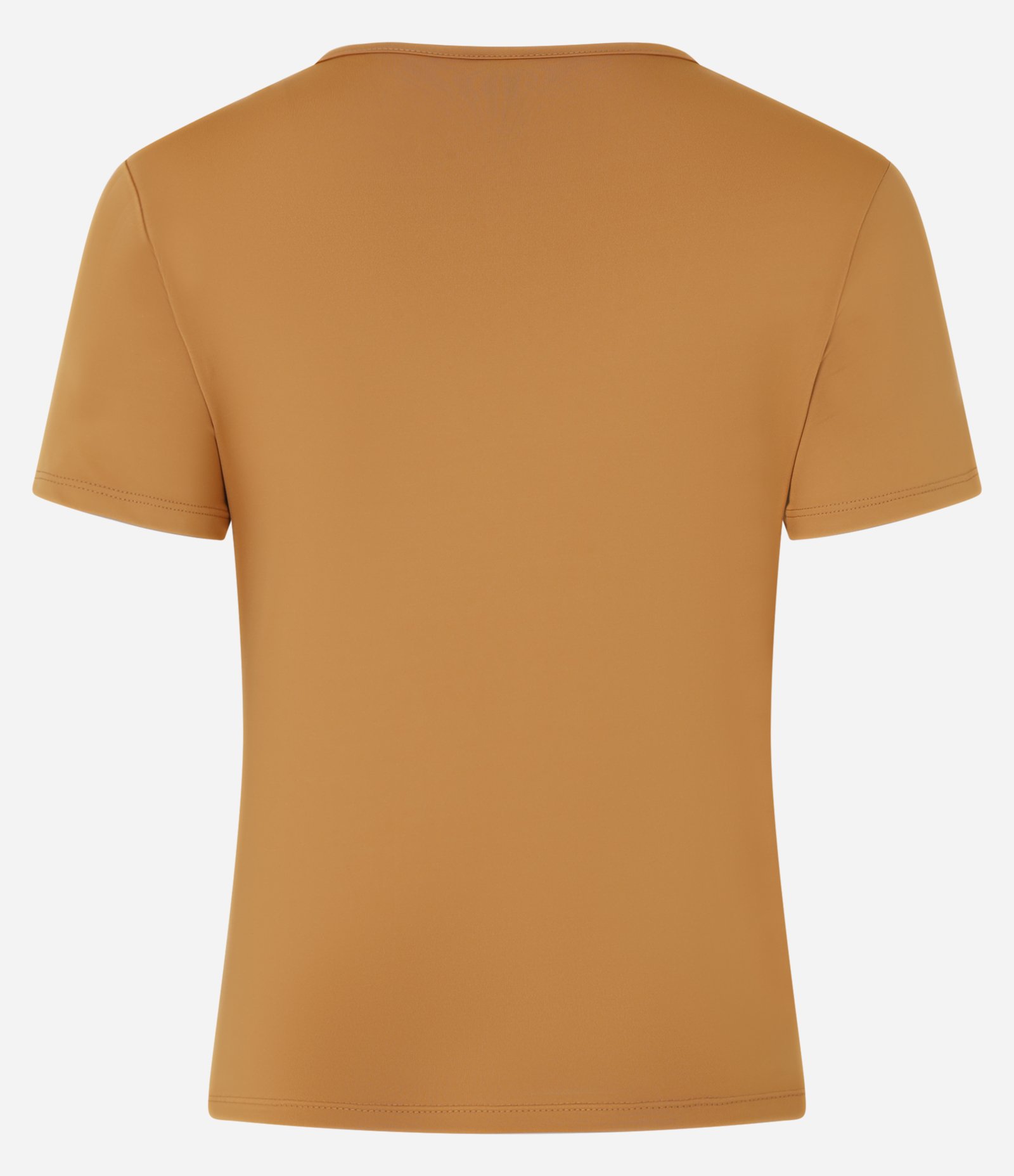 Blusa em Microfibra com Decote Quadrado Bege 5