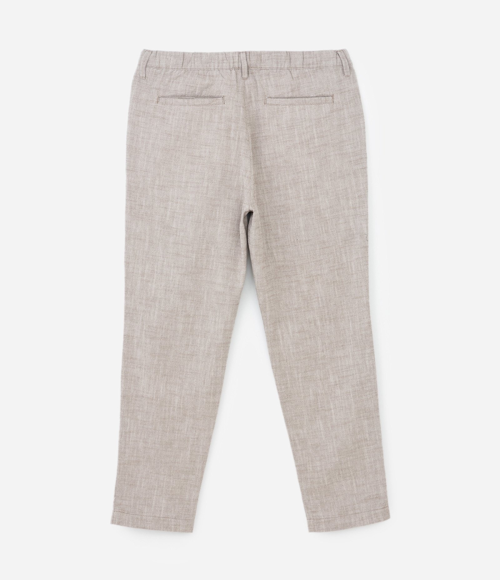 Calça Relaxed Oxford em Algodão Bege Médio 6