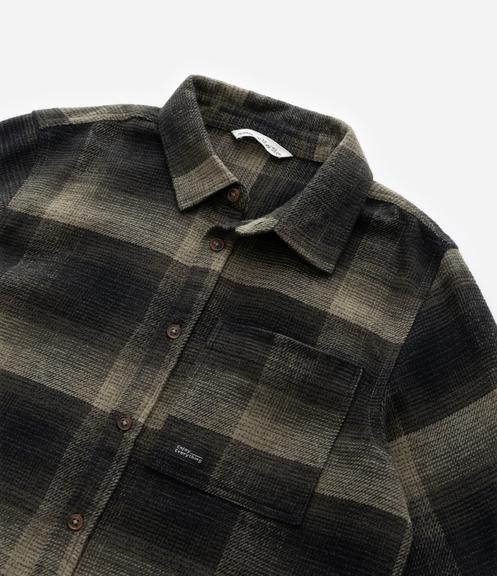 Camisa Infantil em Flanela com Estampa Xadrez - Tam 5 a 14 Anos Verde 7