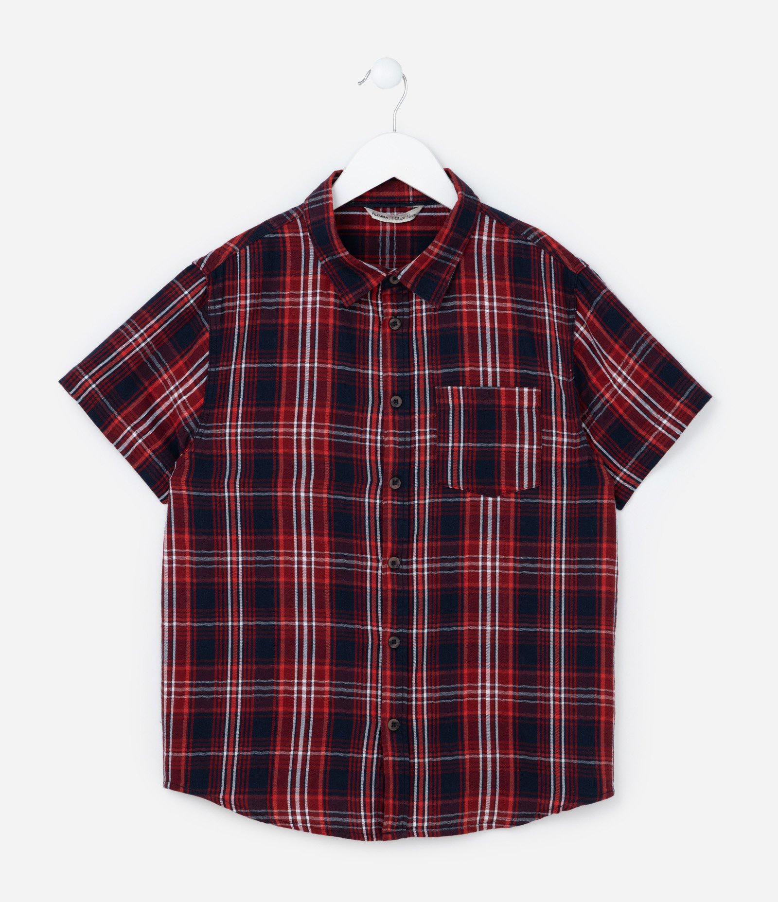Camisa Infantil em Flanela com Estampa Xadrez - Tam 5 a 14 Anos Vermelho/Azul 1