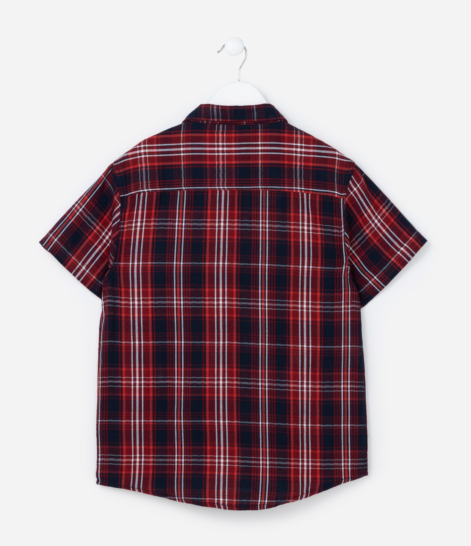 Camisa Infantil em Flanela com Estampa Xadrez - Tam 5 a 14 Anos Vermelho/Azul 2