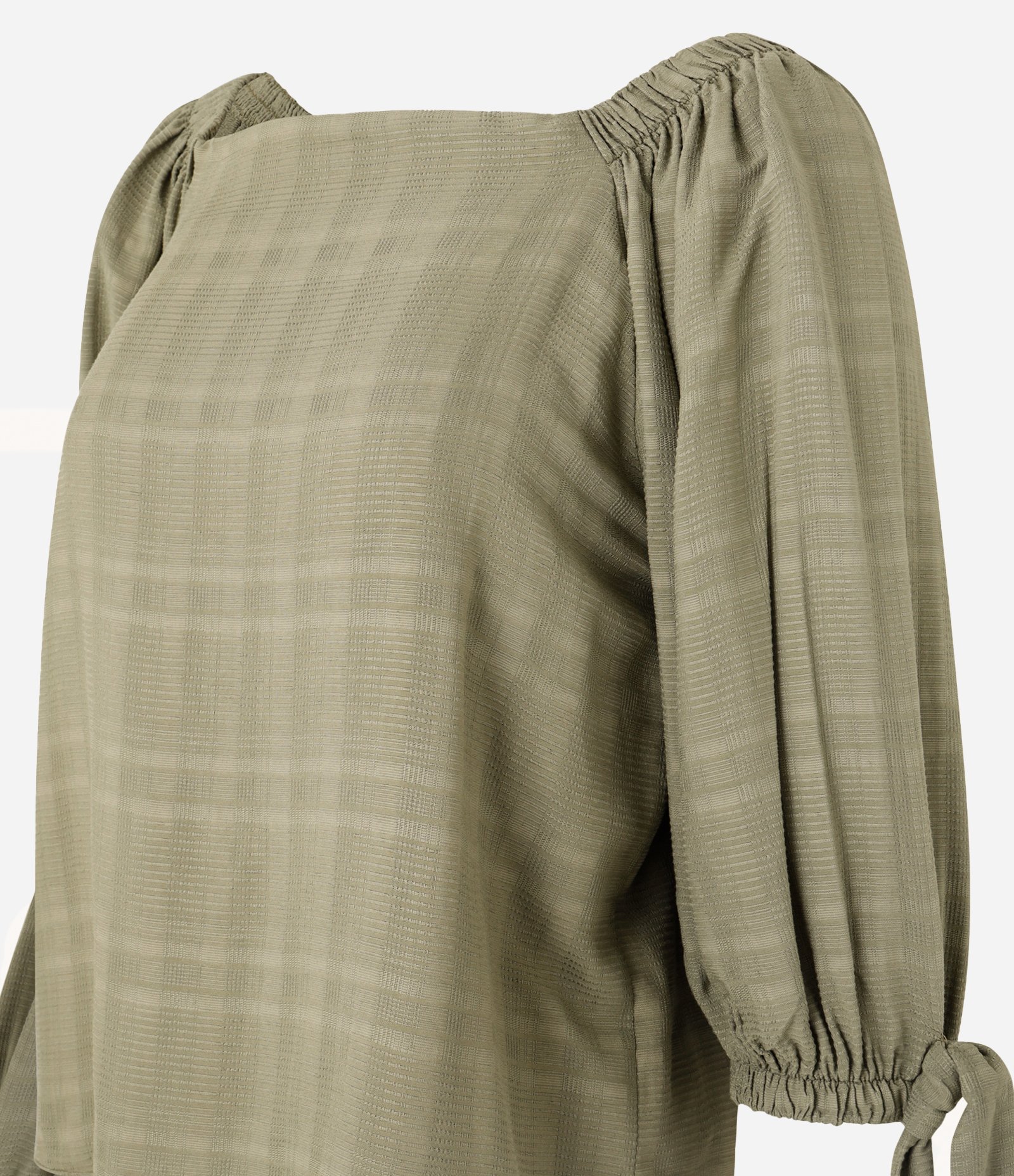Blusa Texturizada em Viscose com Decote Quadrado Verde 6