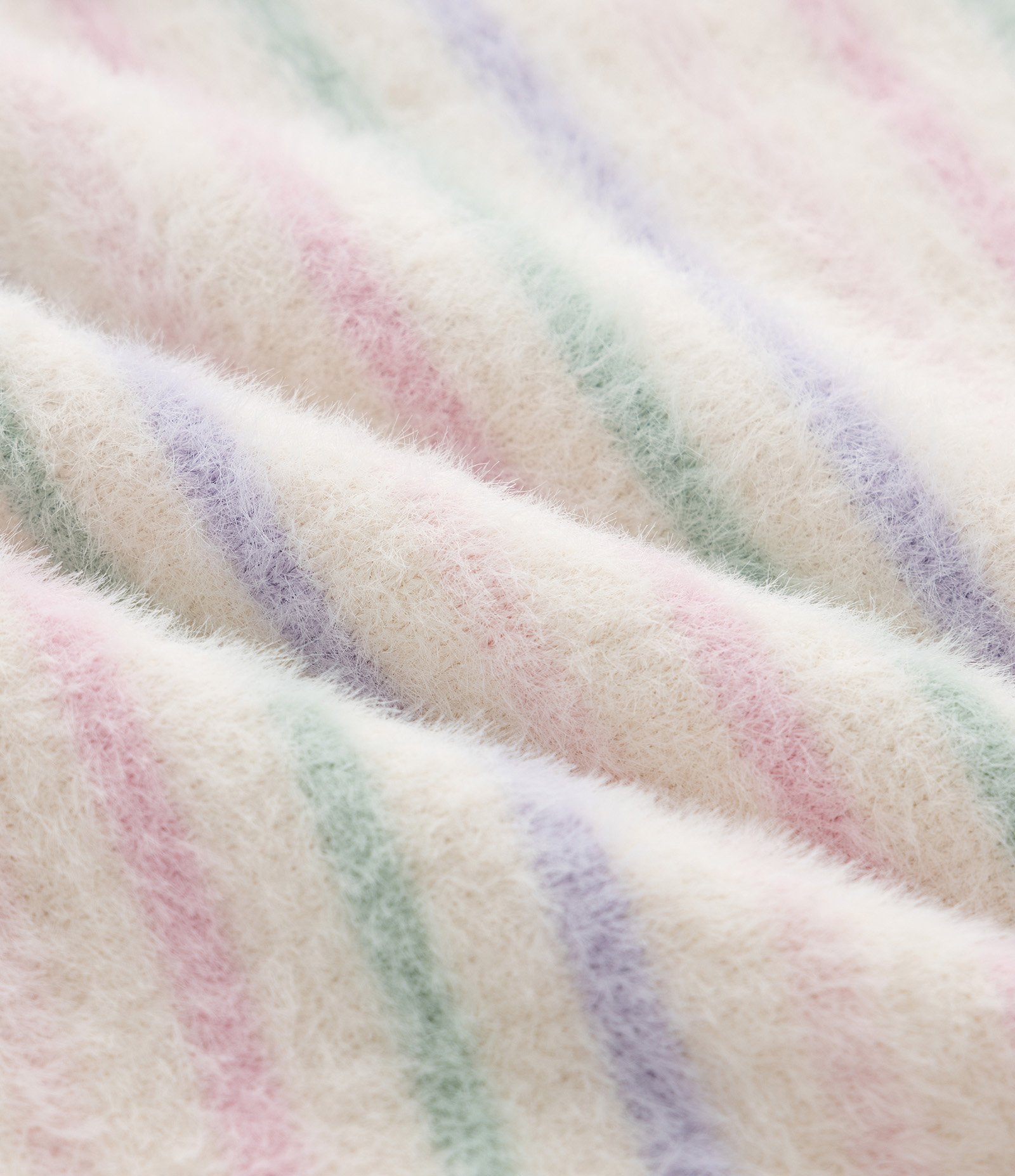 Casaco Infantil em Chenille com Listras e Coração Bordado – Tam 0 a 18 Meses Off White 3