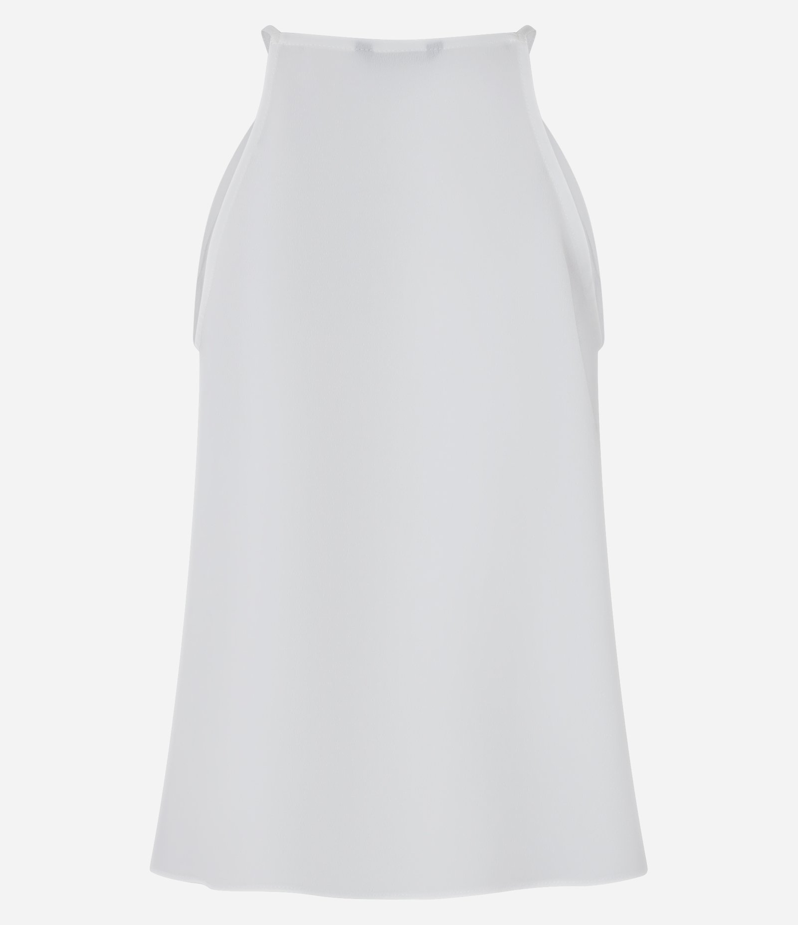 Blusa Sem Manga em Crepe com Gola Halter e Frontal Transpassada Branco 6