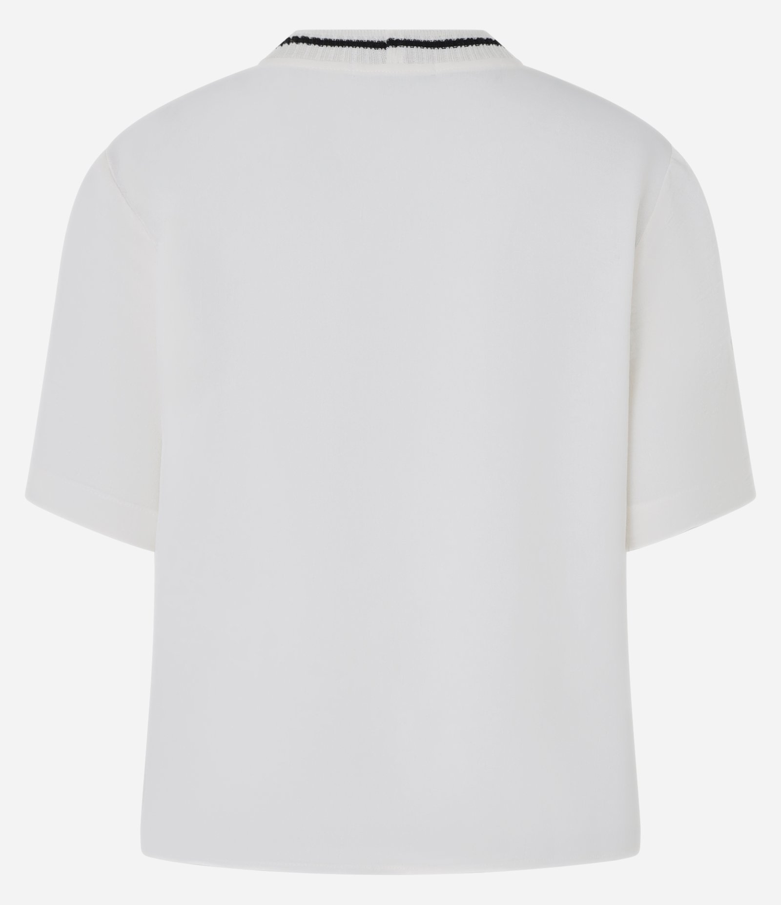 Blusa Manga Curta em Airflow com Detalhe Contrastante na Gola Branco 6