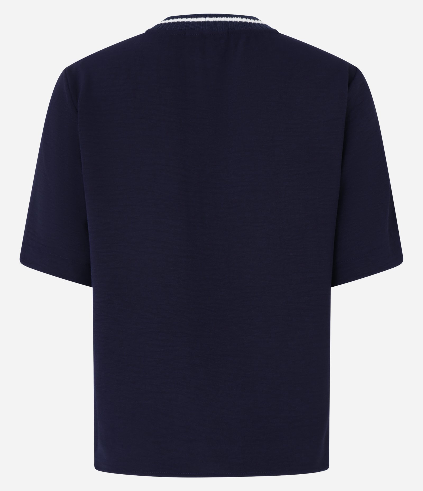 Blusa Manga Curta em Airflow com Detalhe Contrastante na Gola Azul 6