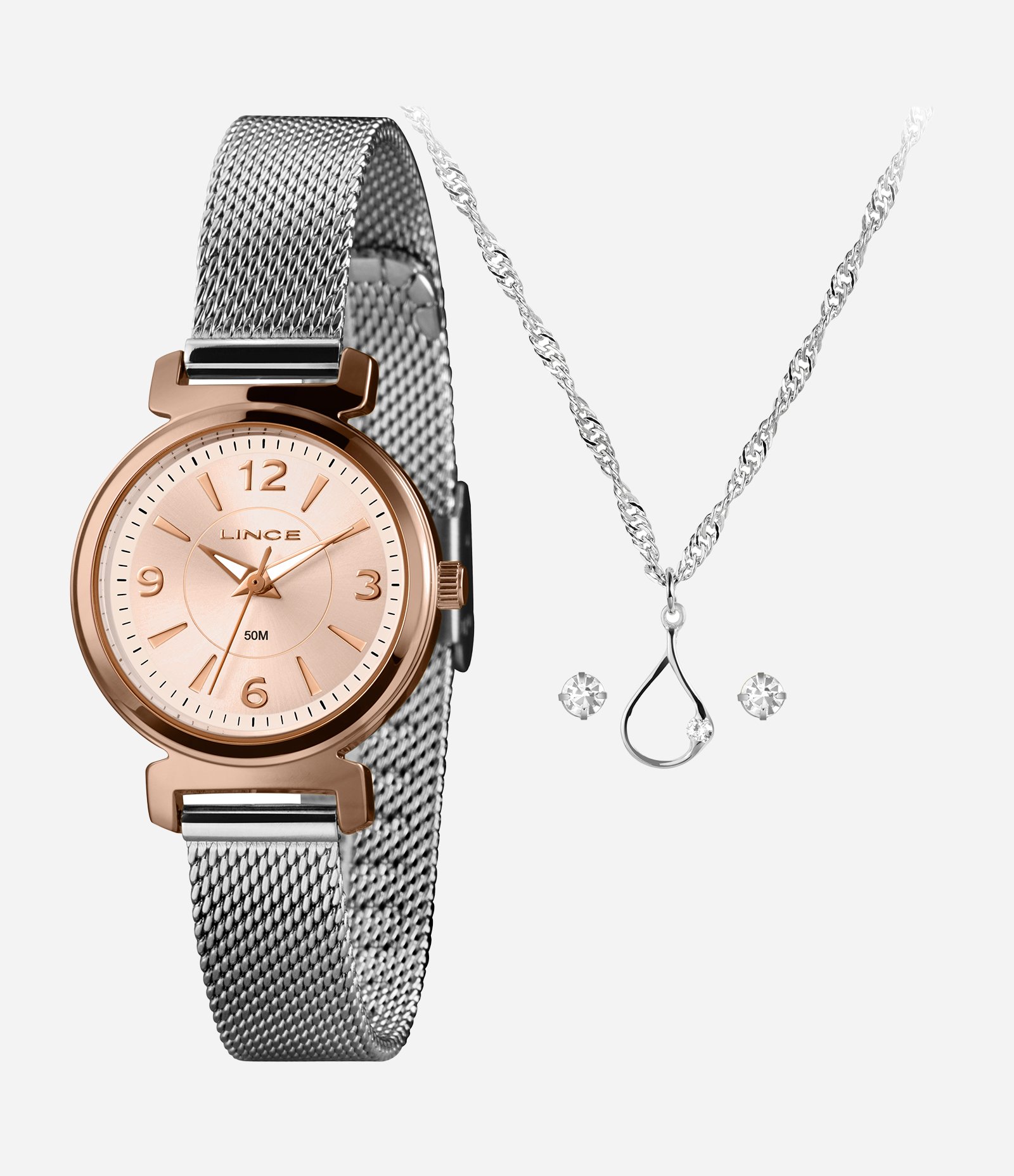 Relógio Femininino Lince Analógico com Pulseira em Aço PRATA 1