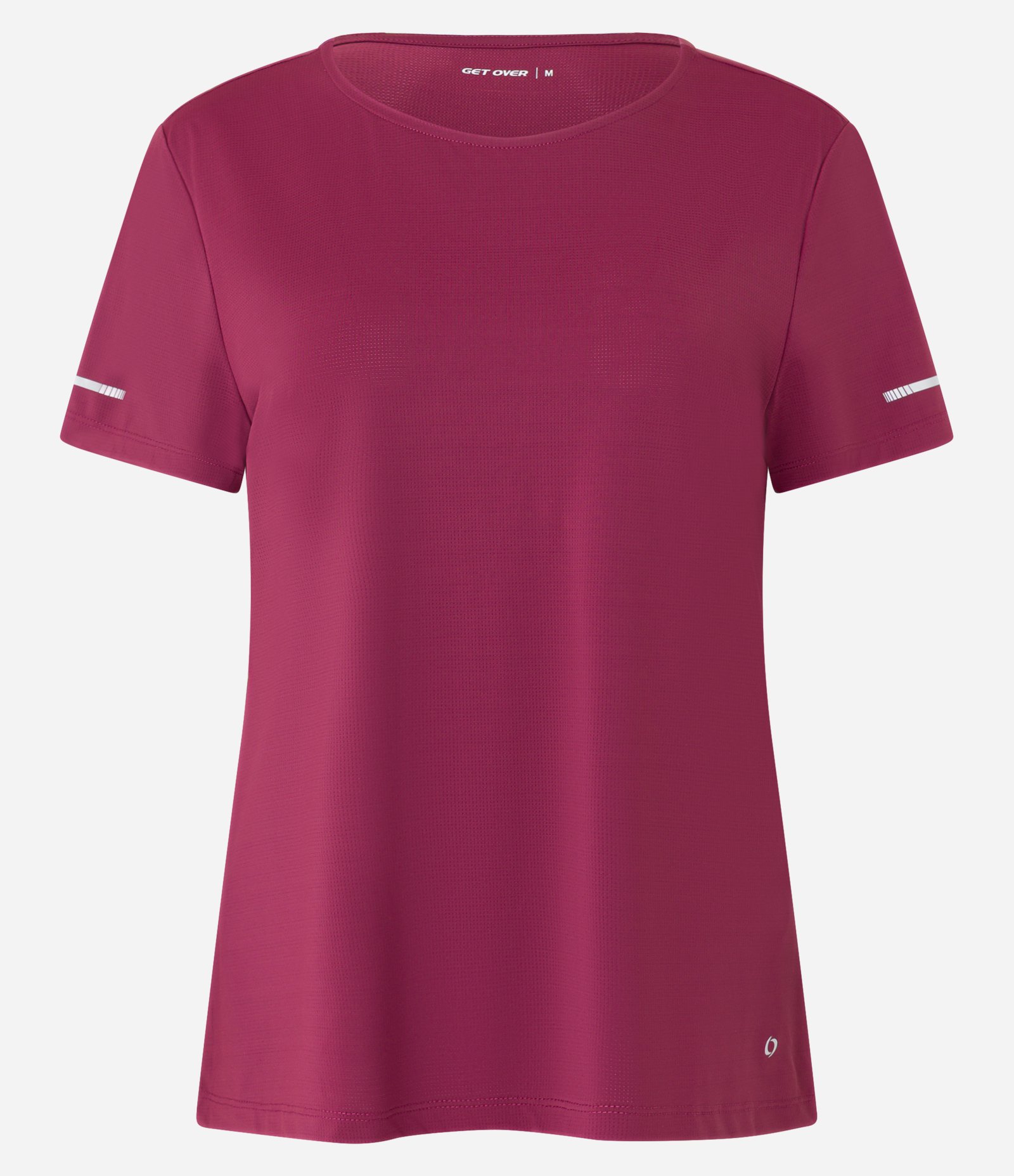 Camiseta Esportiva Regular Texturizada com Detalhe Refletivo Vinho 3