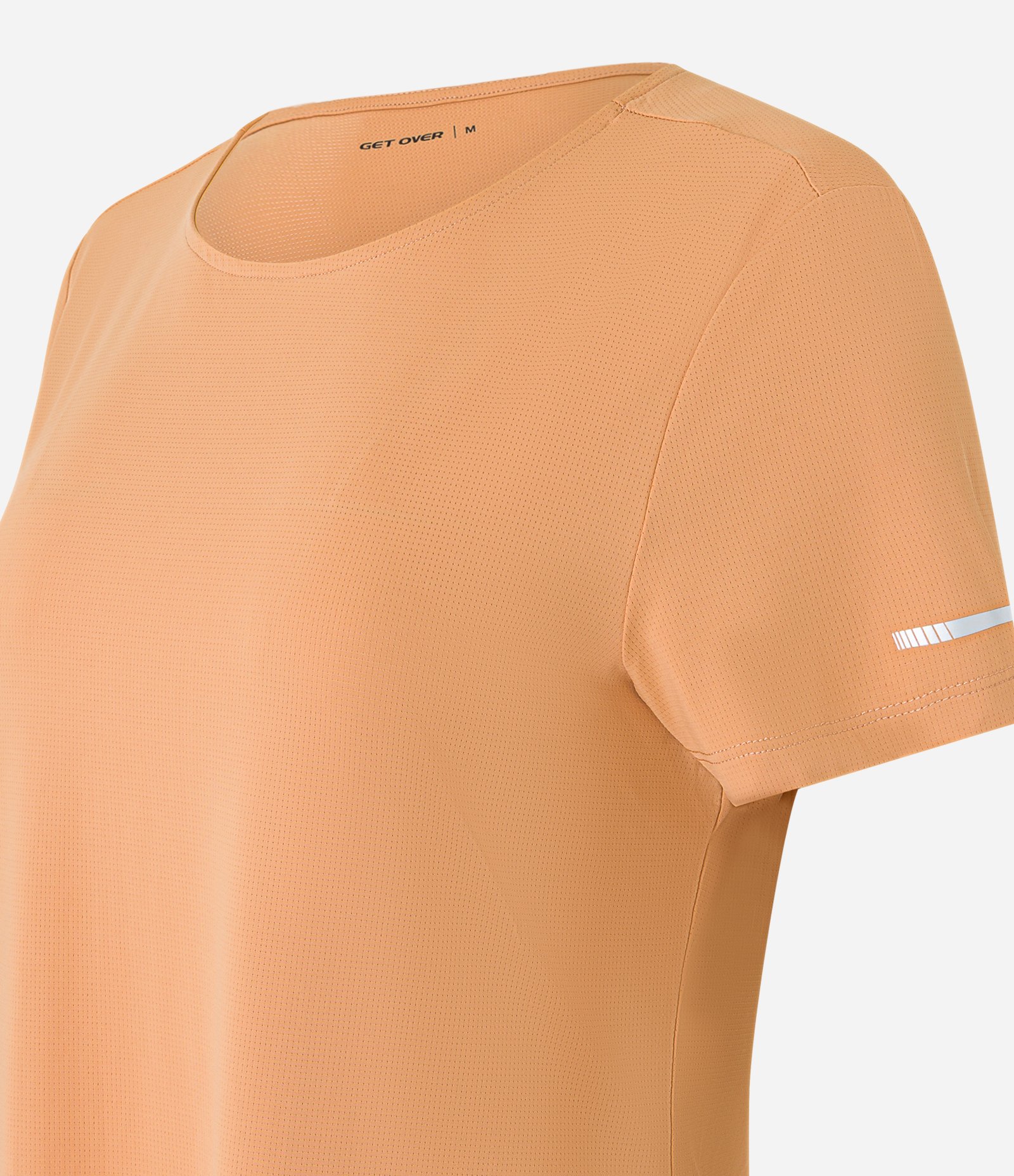 Camiseta Esportiva Regular Texturizada com Detalhe Refletivo Laranja 7