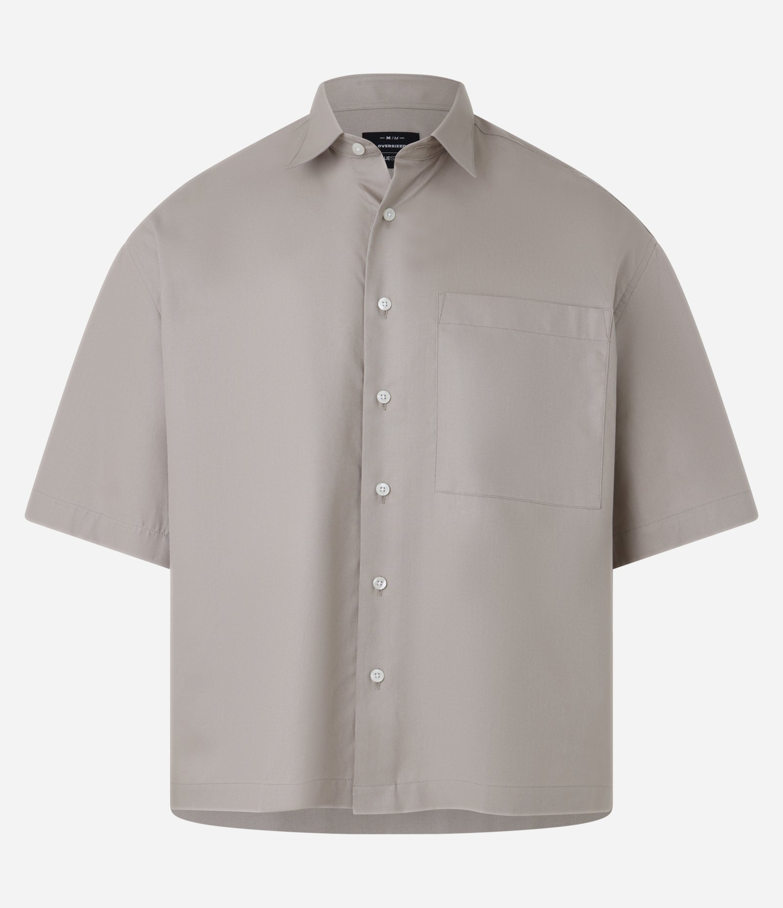 Camisa Overboxy em Sarja com Bolsos Marrom 1