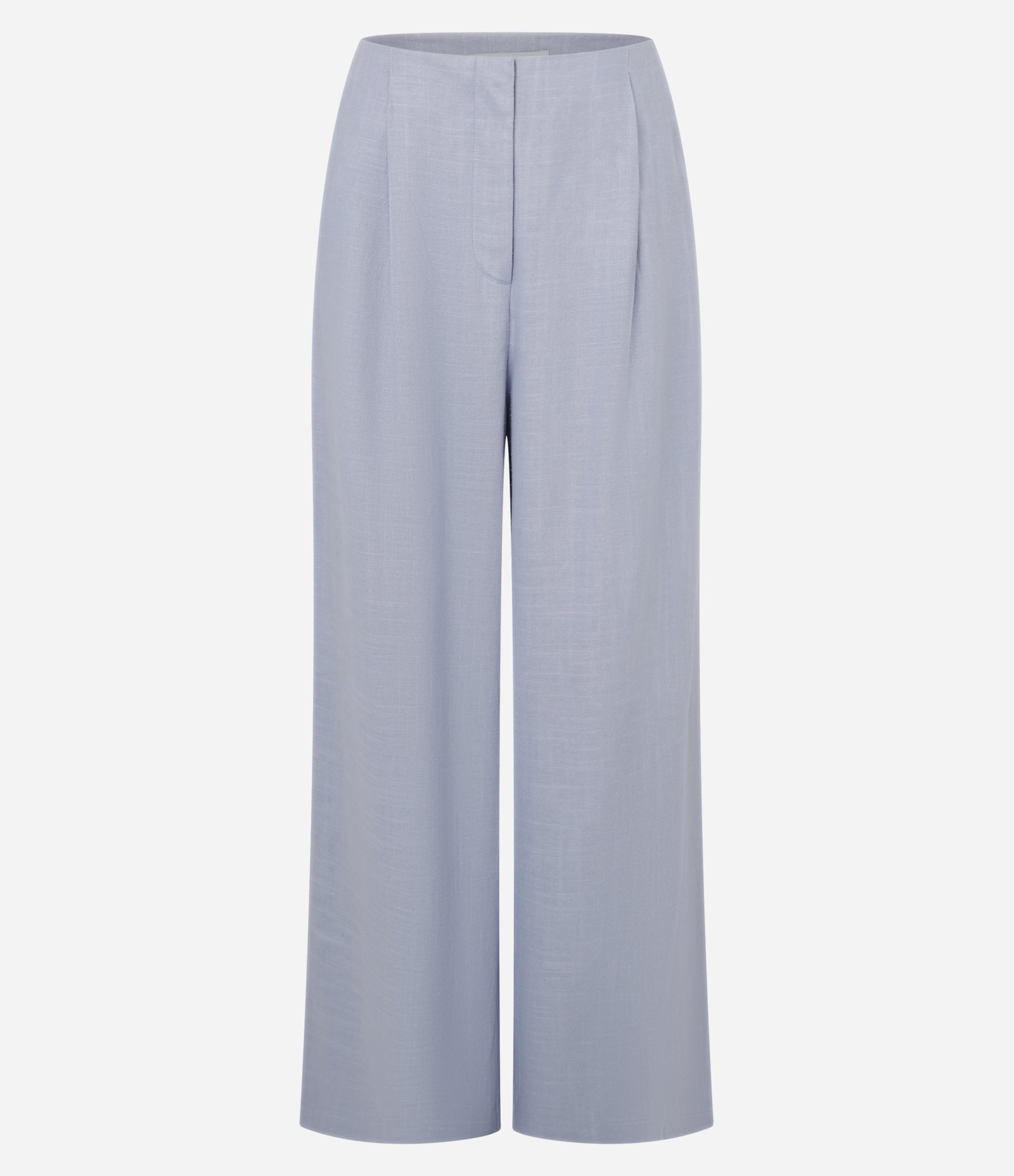 Calça Pantalona em Viscose e Linho com Pregas Azul 6