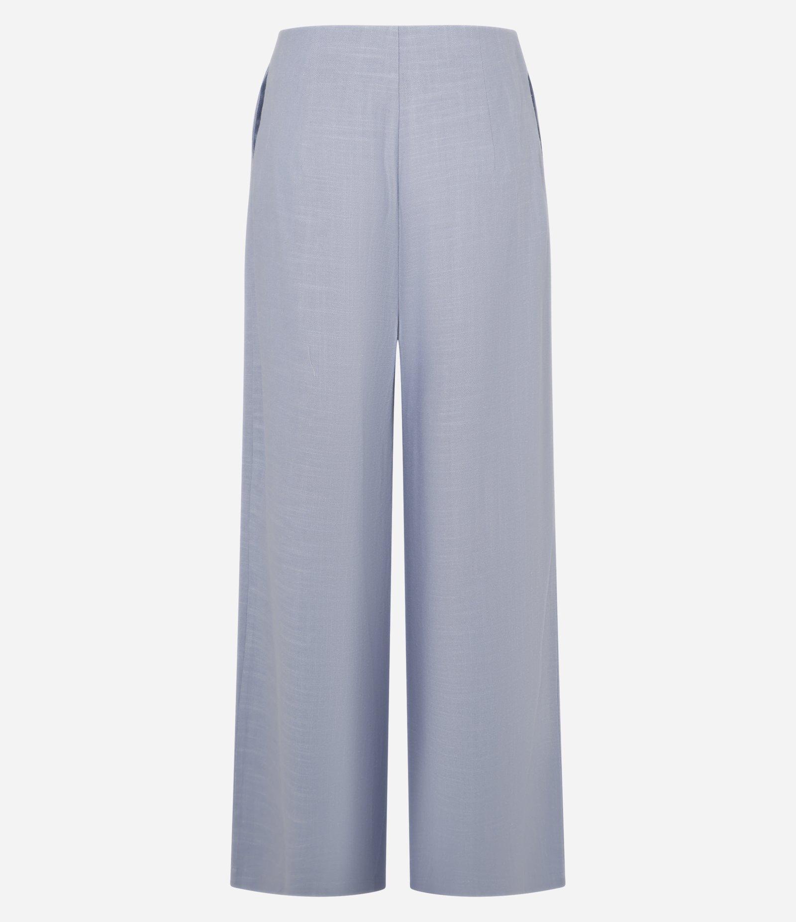 Calça Pantalona em Viscose e Linho com Pregas Azul 7