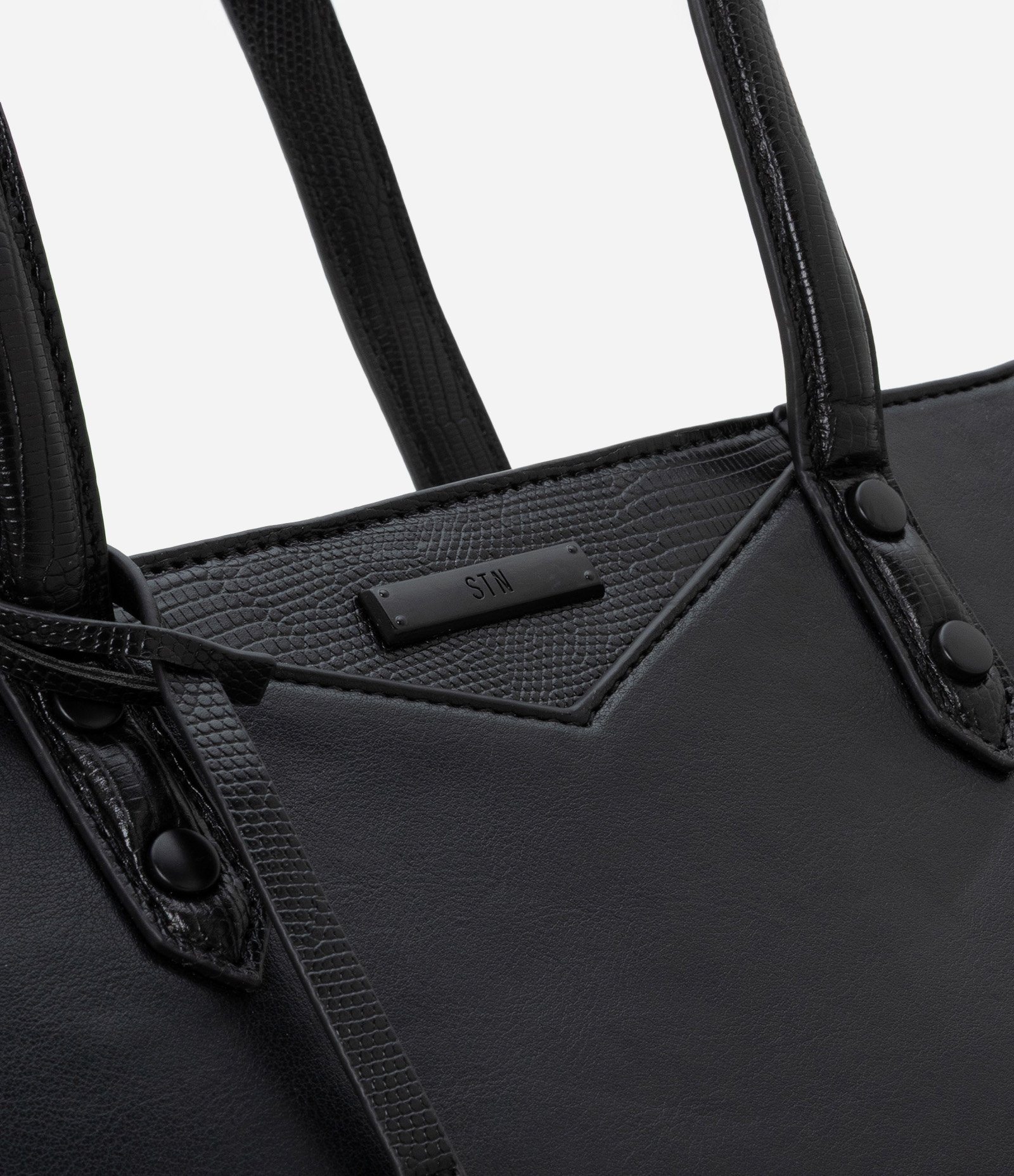 Bolsa Grande em PU com Dois Tamanhos de Alça e Fechamento em Zíper Preto 5