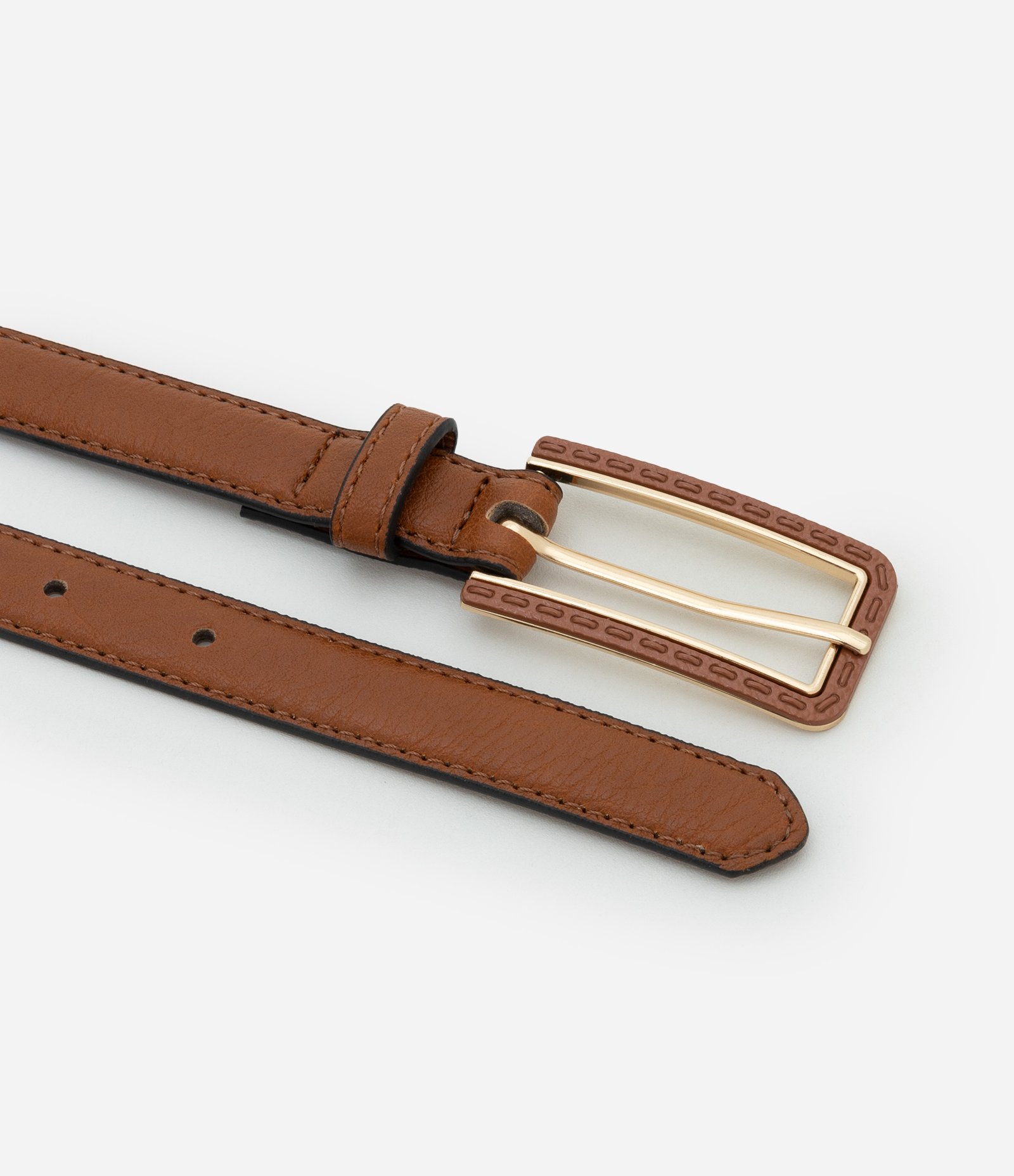 Kit 02 Cintos em PU com Fivelas Diferenciadas Caramelo/Verde 2