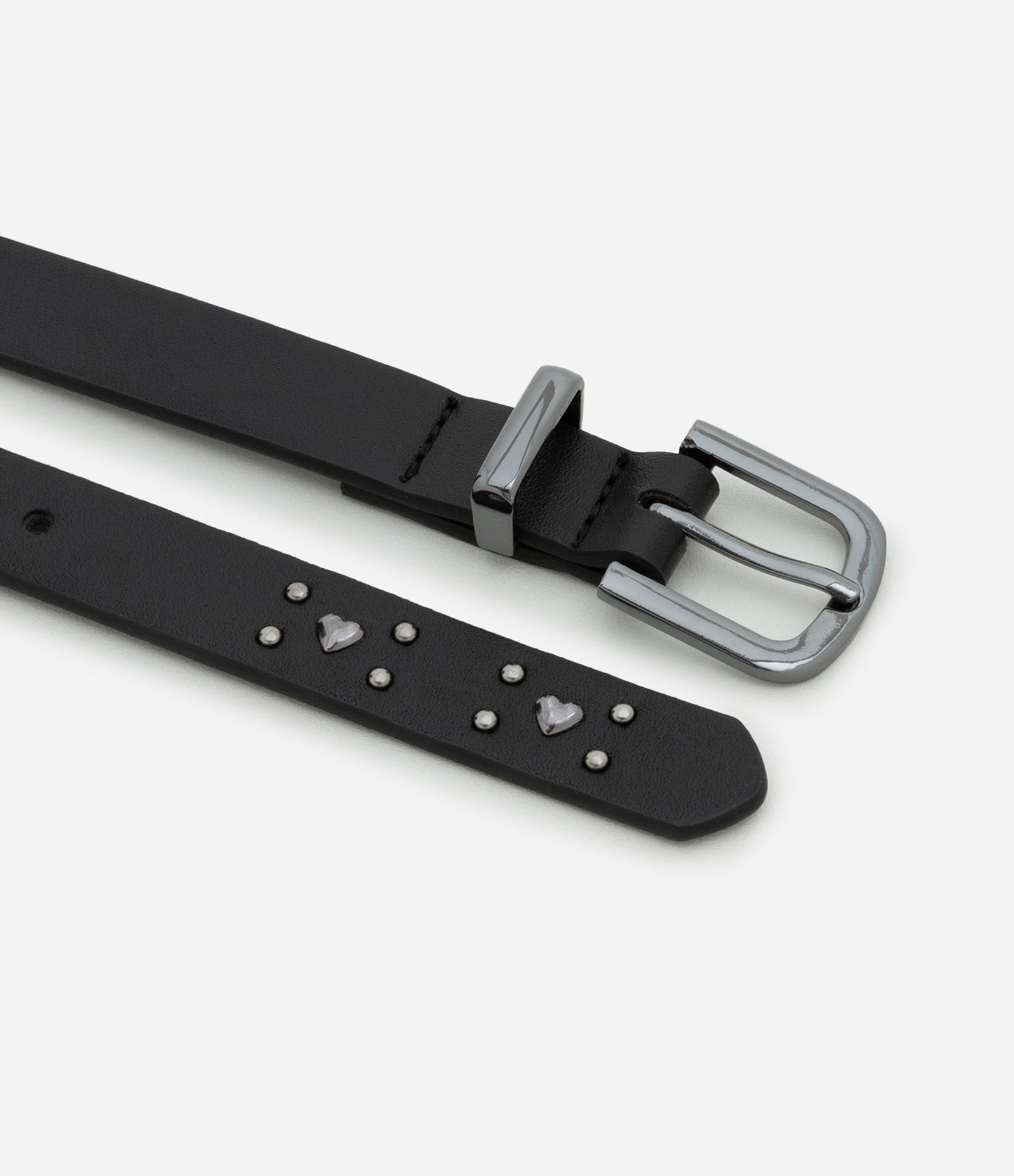 Cinto Estreito em PU com Tachinhas Aplicadas Preto 2