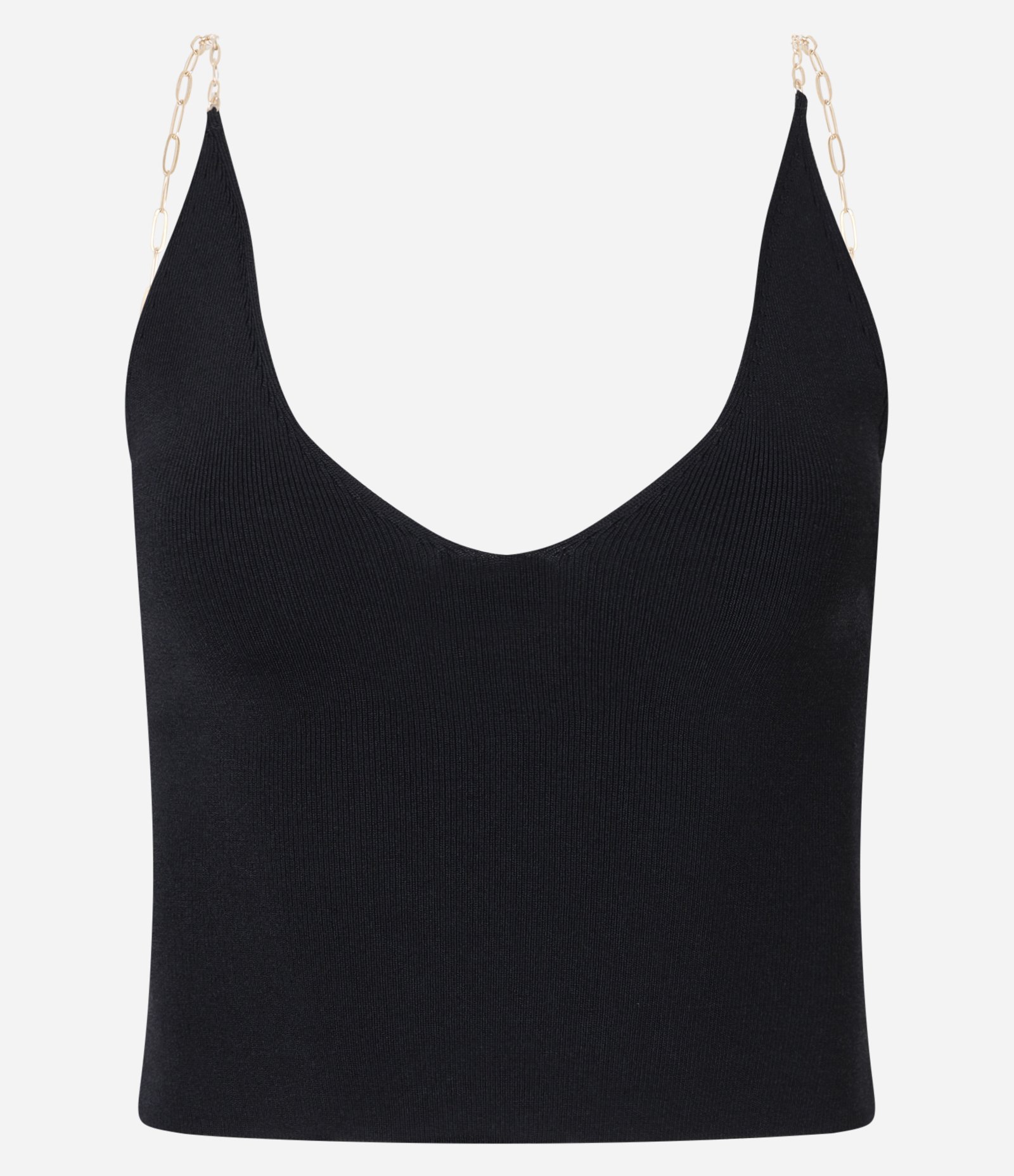 Blusa em Tricô com Alças de Corrente Preto 7