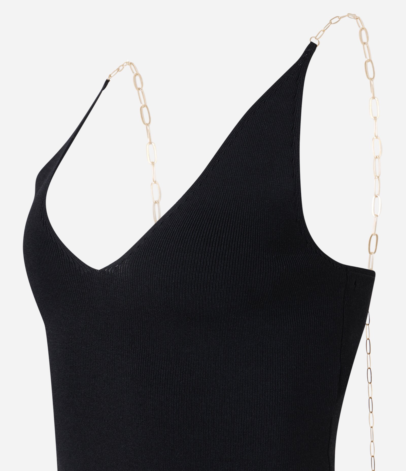 Blusa em Tricô com Alças de Corrente Preto 8