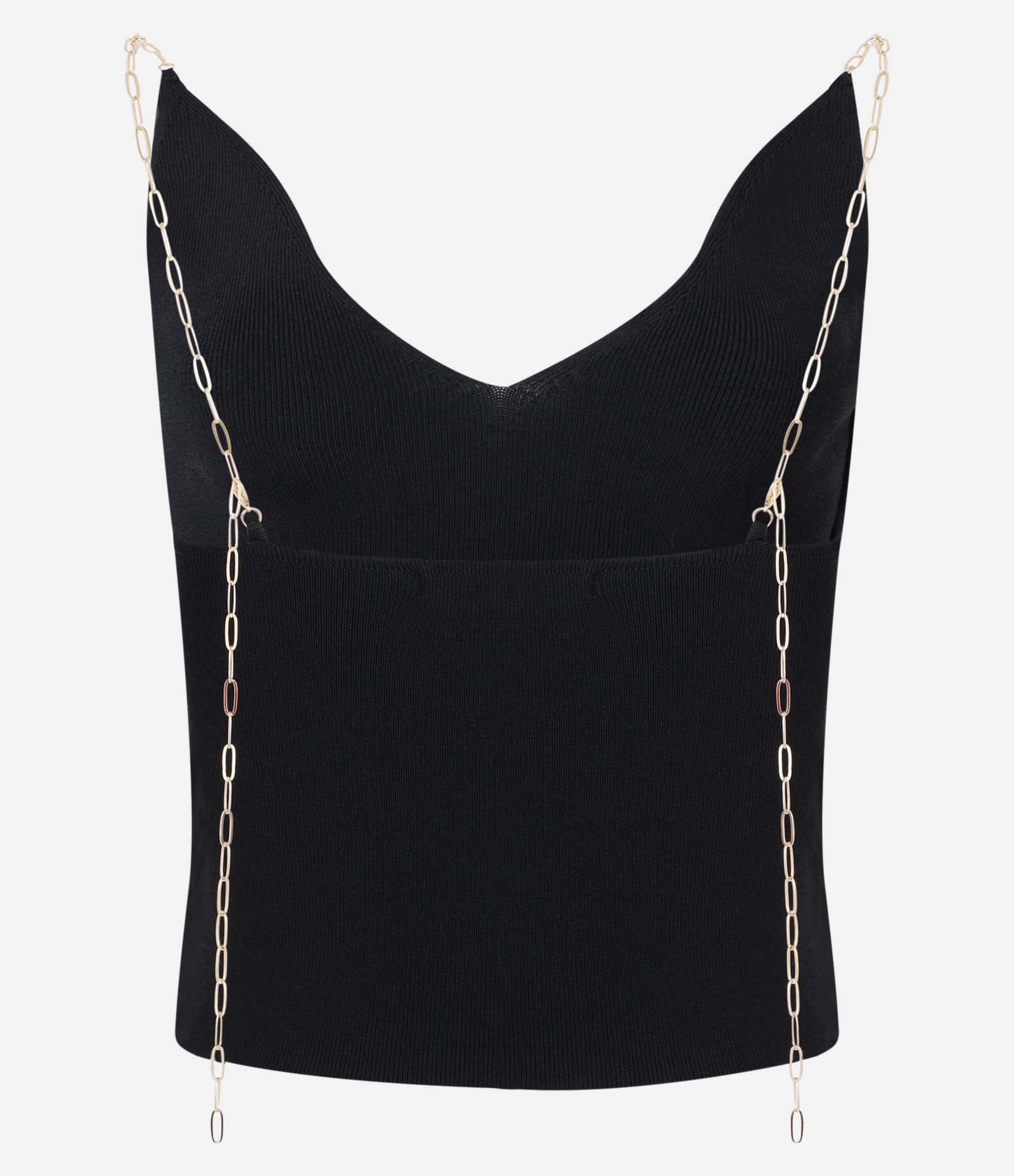 Blusa em Tricô com Alças de Corrente Preto 9