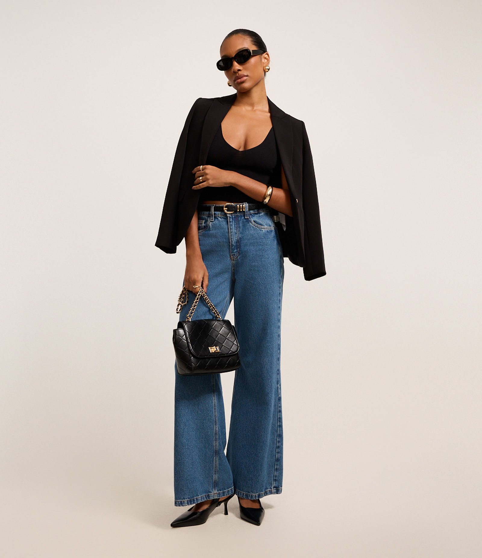 Blusa em Tricô com Alças de Corrente Preto 3