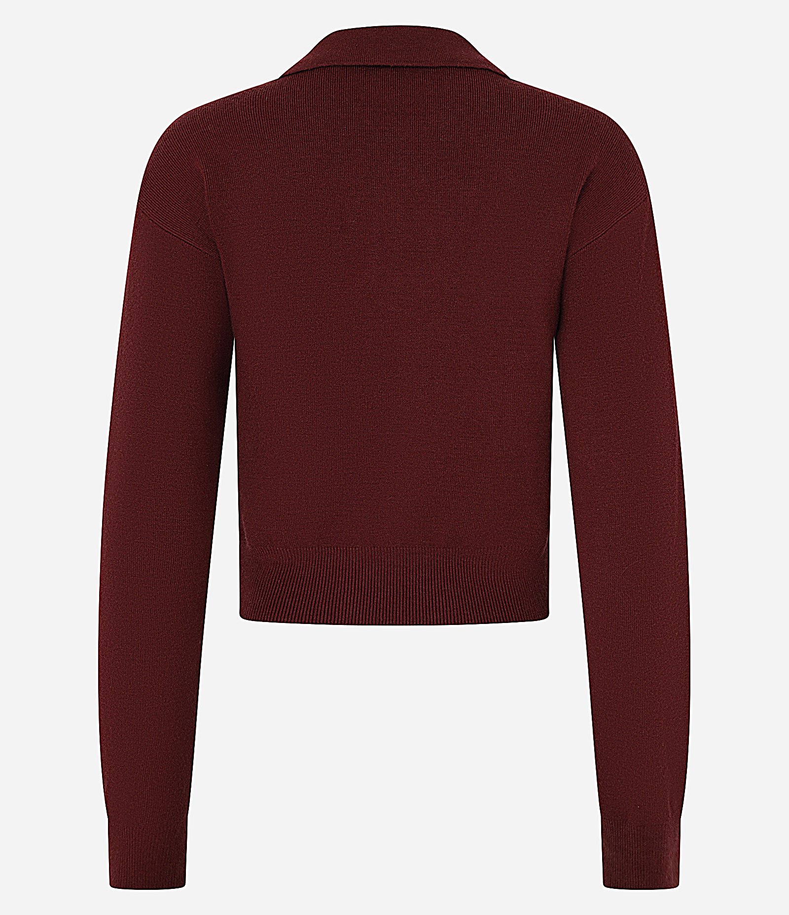 Suéter em Tricô com Gola Polo e Botões na Vista Vermelho 7