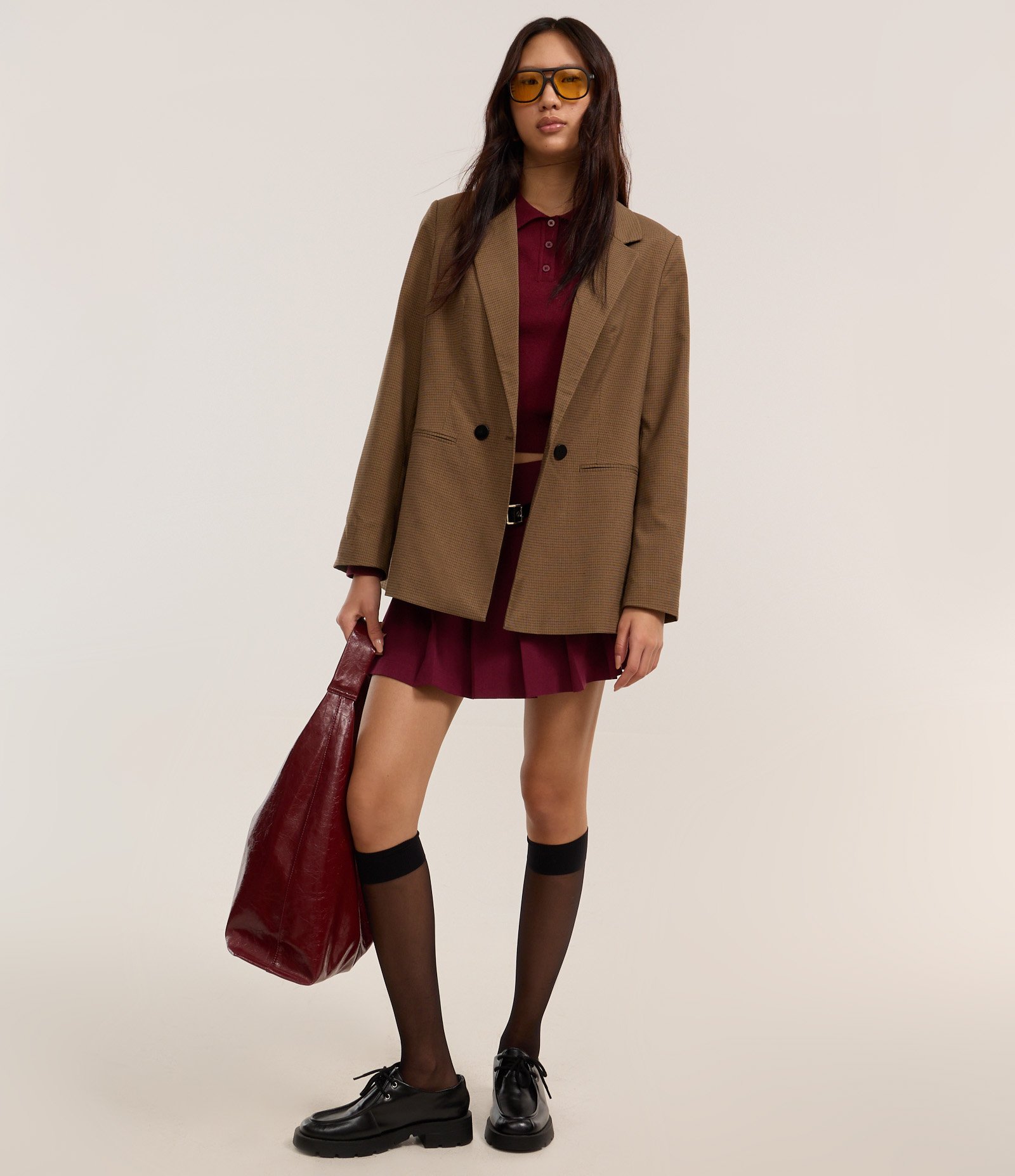 Suéter em Tricô com Gola Polo e Botões na Vista Vermelho 2