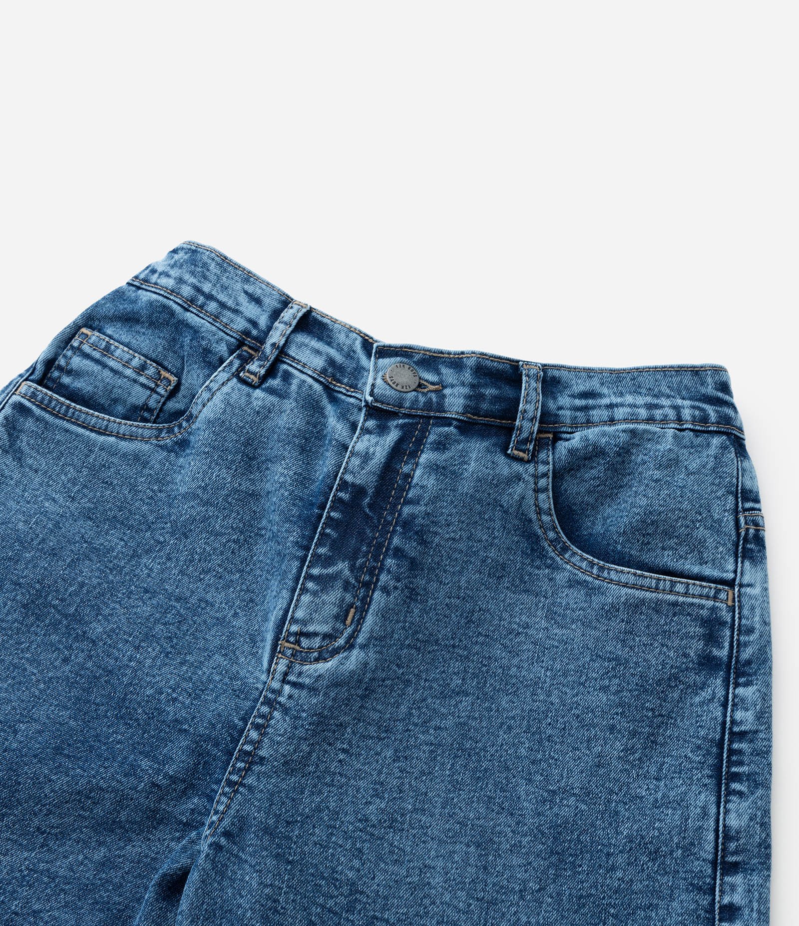 Calça Baggy Infantil em Jeans com Bolsos Cargo - Tam 7 a 14 Anos Azul 5