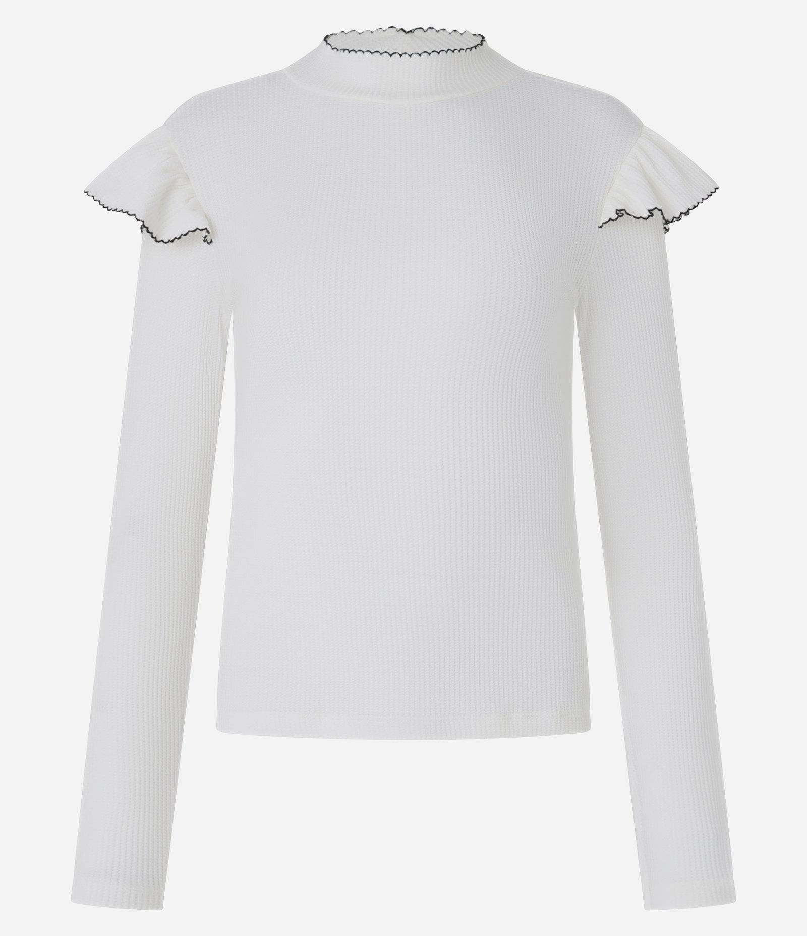 Blusa Manga Longa Texturizada Com Babadinhos Branco 5