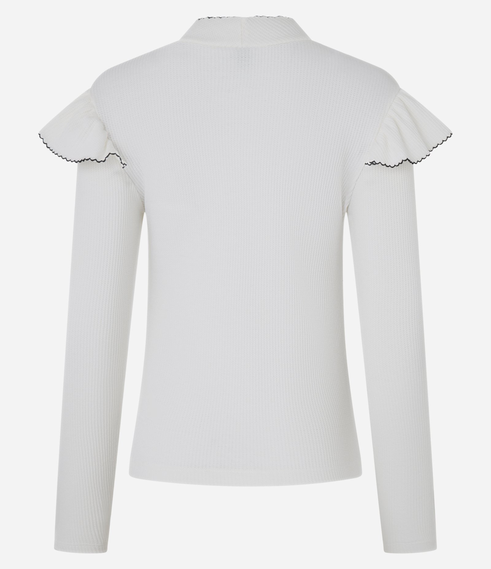 Blusa Manga Longa Texturizada Com Babadinhos Branco 7