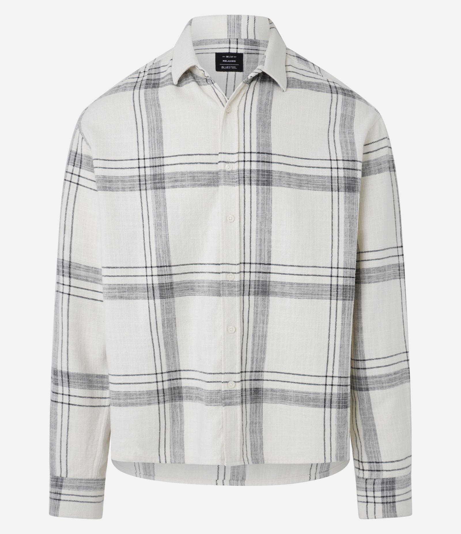 Camisa Relaxed em Flanela com Estampa Xadrez Texturizada Off White 5
