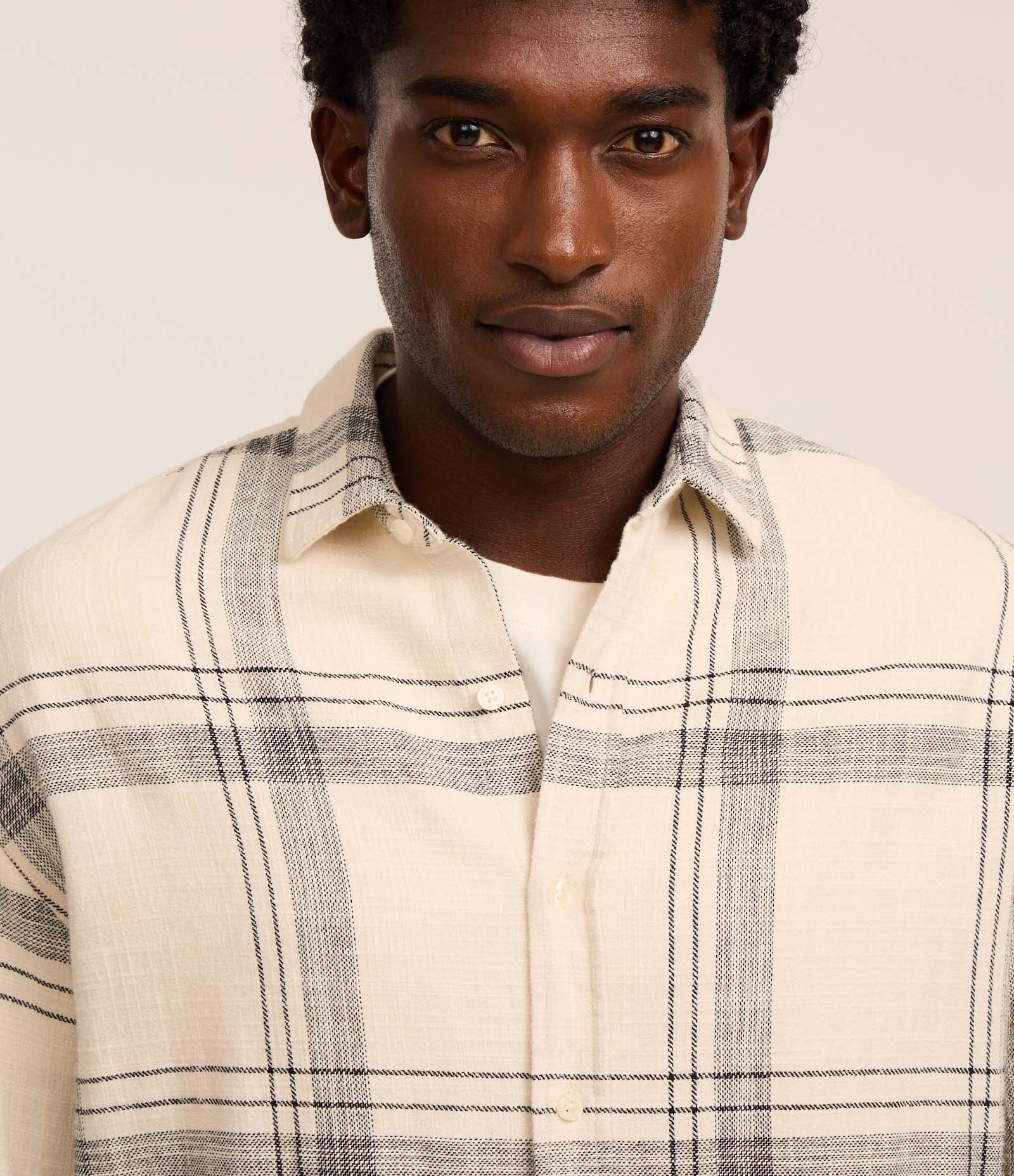 Camisa Relaxed em Flanela com Estampa Xadrez Texturizada Off White 3