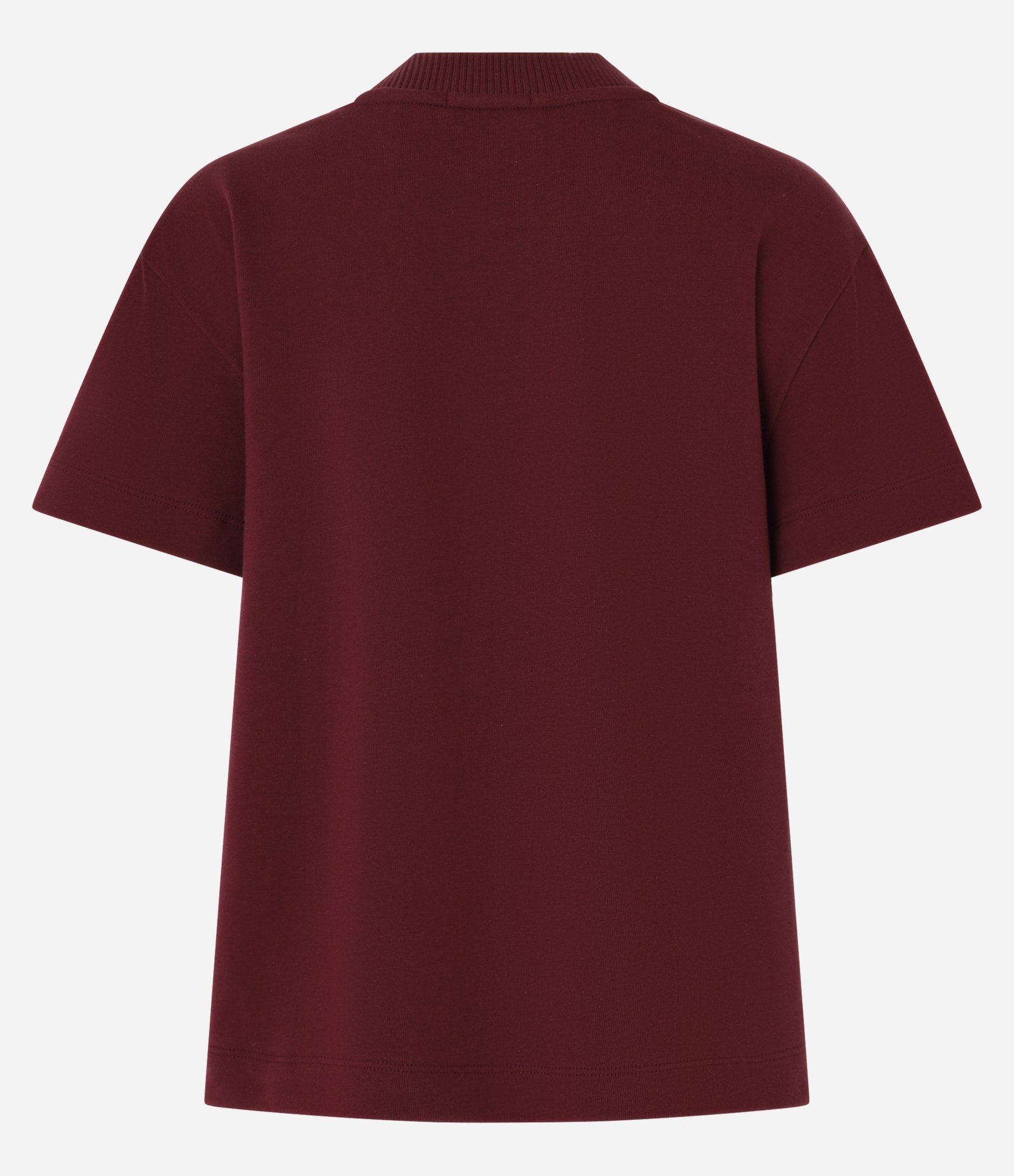Camiseta em Algodão com Gola Redonda Bordô 6