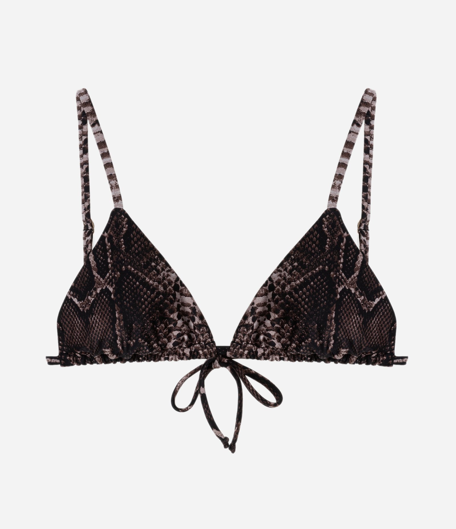 Biquíni Top Cortininha em Microfibra com Estampa de Cobra Marrom 4