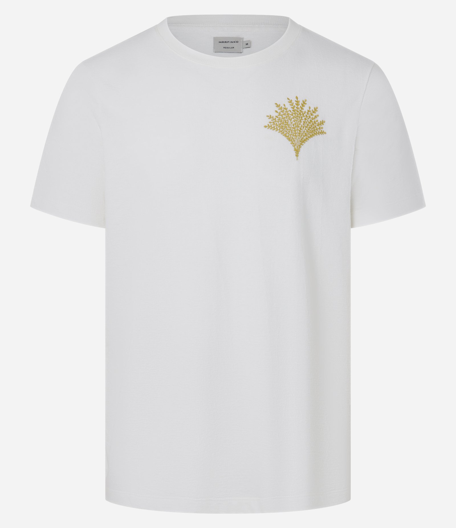 Camiseta Regular em Algodão com Estampa Bordada Branco 6