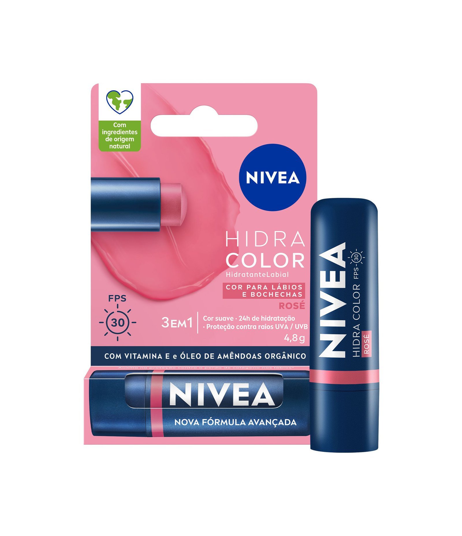 Hidratante Labial Hidra Color Rosé Nivea 4,8g 1