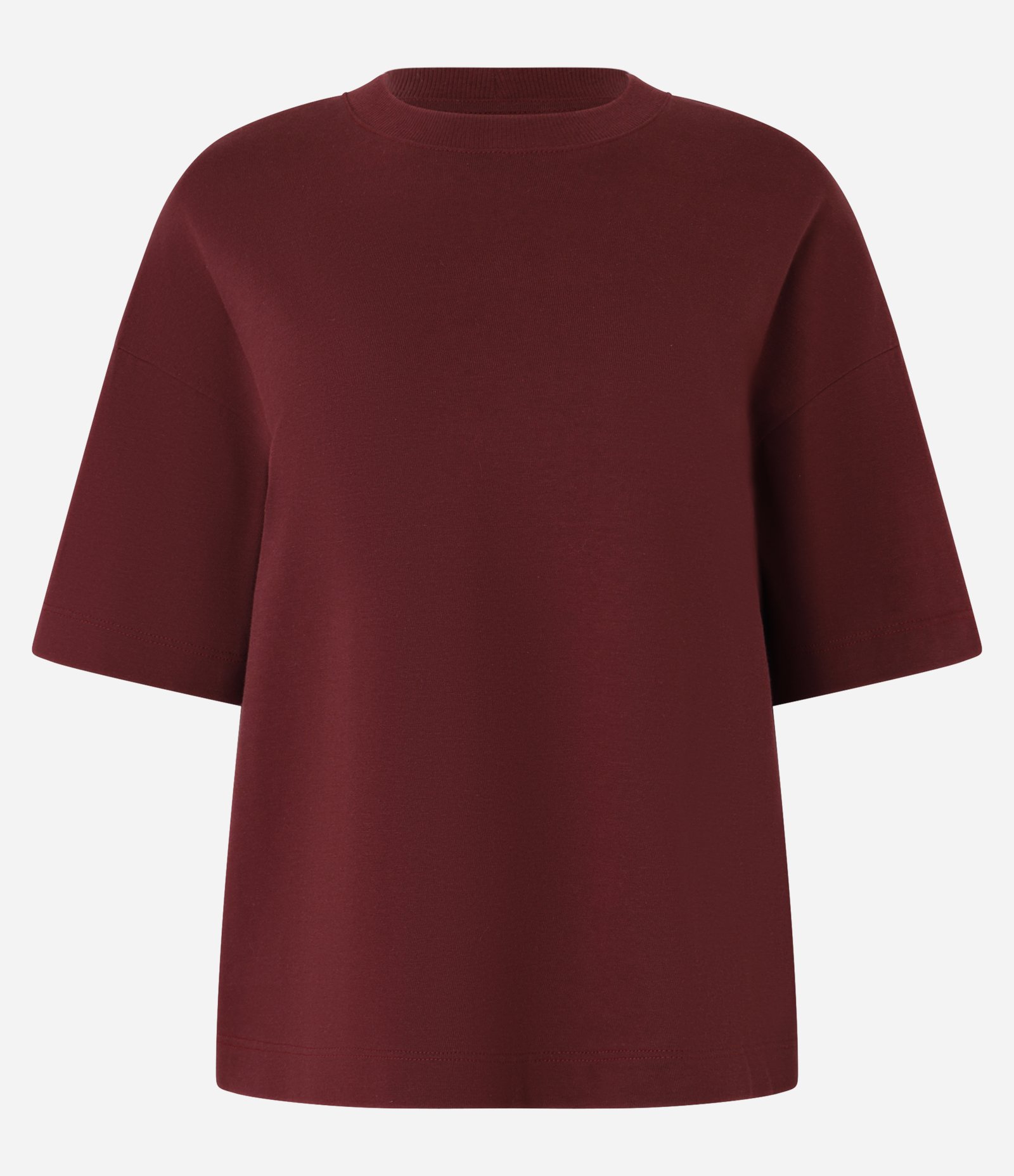 Blusa Oversized Básica em Malhão com Manga Curta Vinho 5