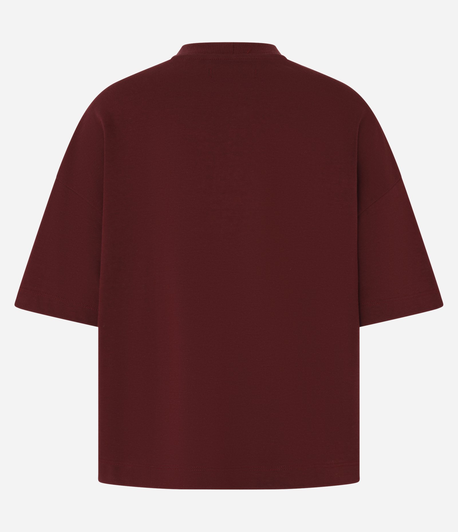 Blusa Oversized Básica em Malhão com Manga Curta Vinho 6