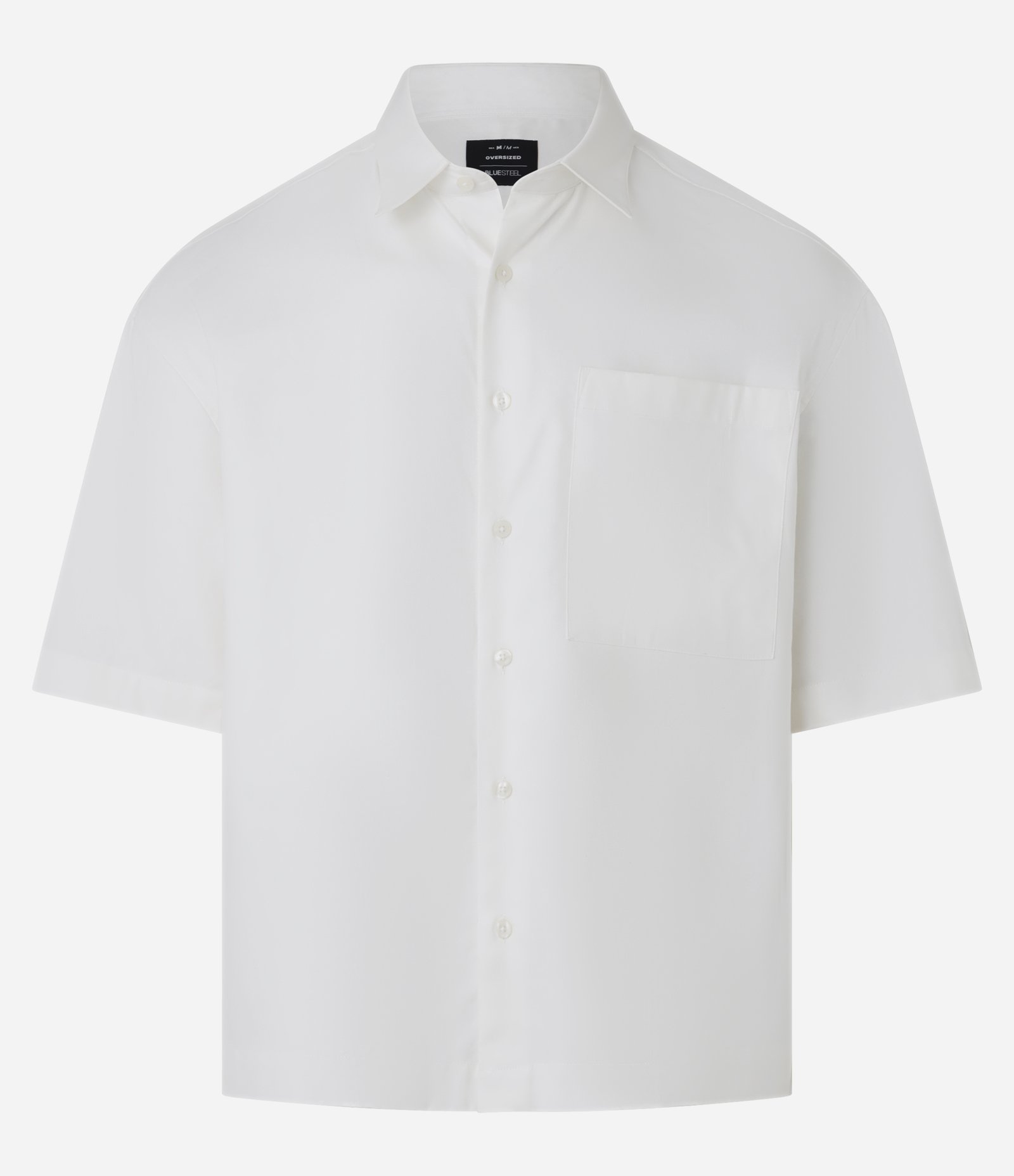 Camisa Overboxy em Sarja com Bolsos Branco 1