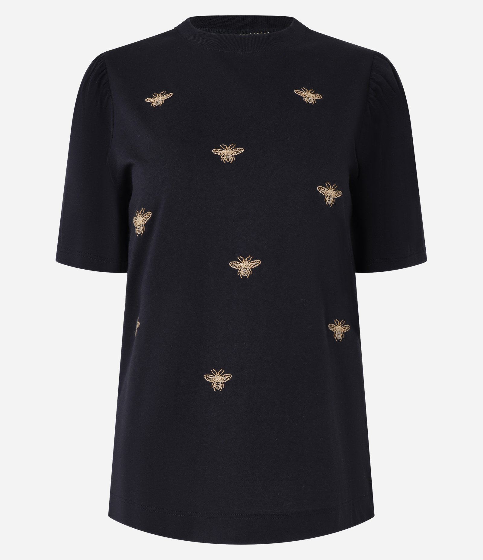 Blusa Slim em Algodão com Bordado de Abelhas Preto 5