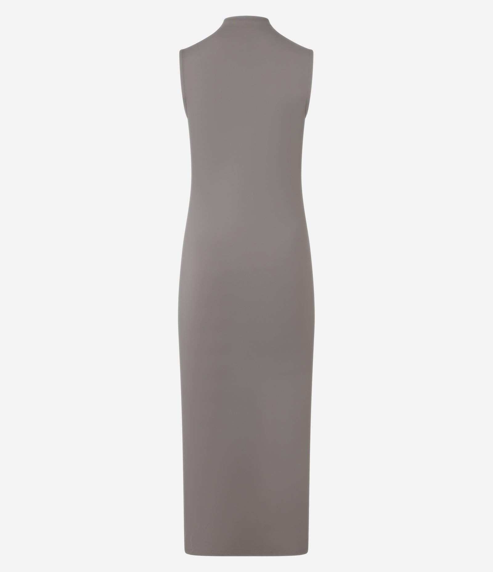 Vestido Long Midi em Microfibra com Golinha e Franzido na Lateral Marrom 6