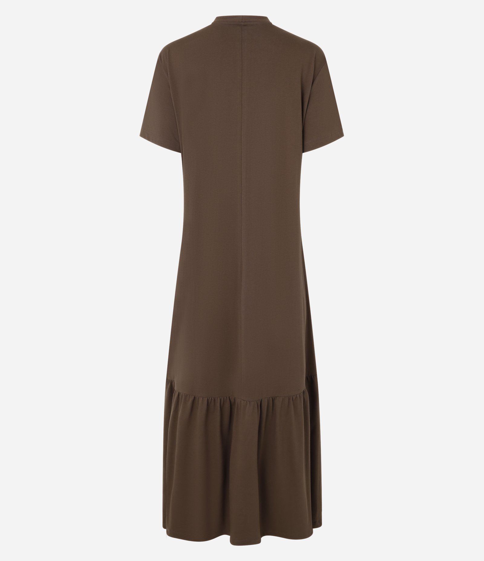 Vestido Evasê Long Midi em Algodão com Babado na Barra 5