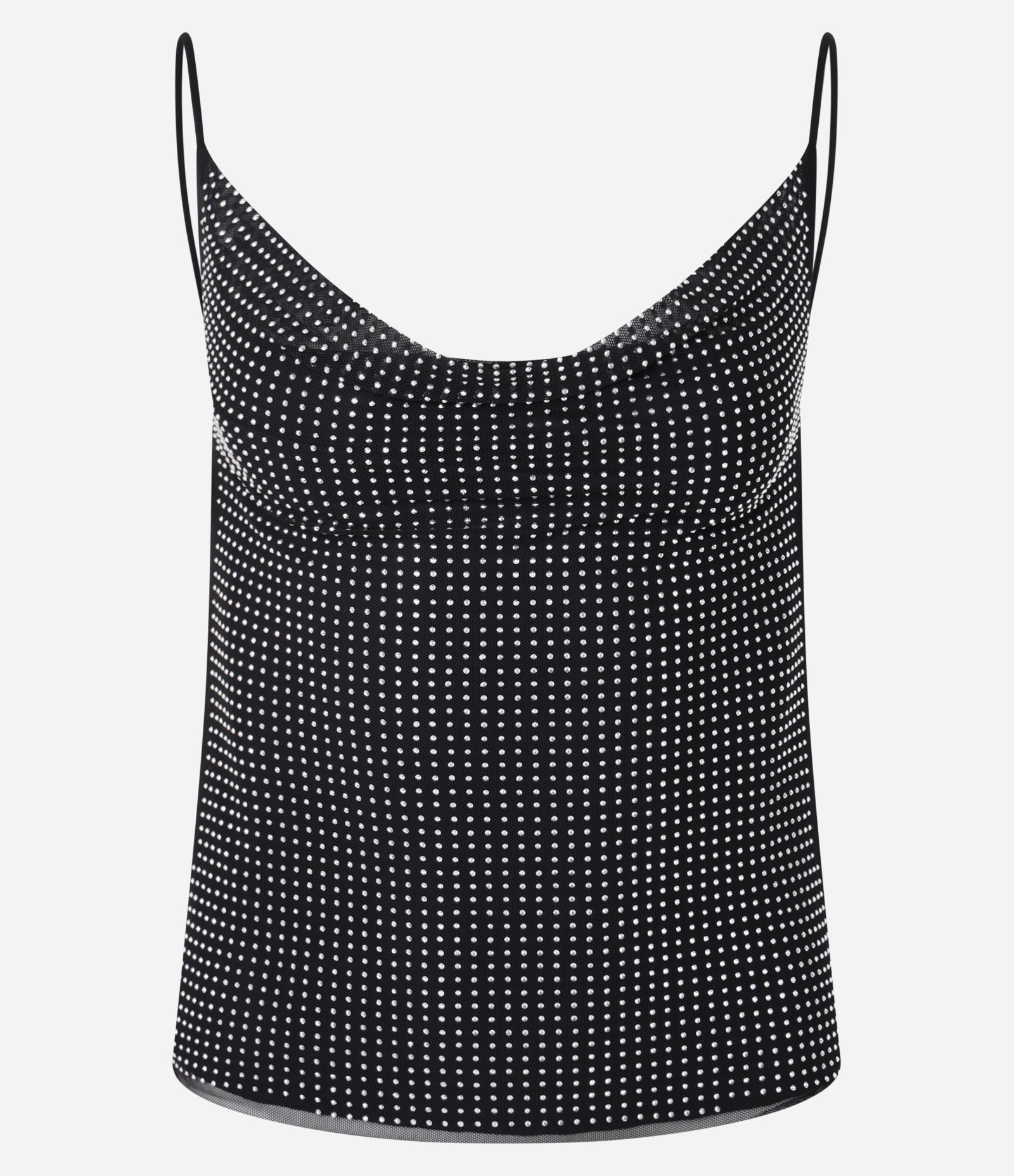 Blusa em Tule Metalizado e Decote Degagê Preto 1