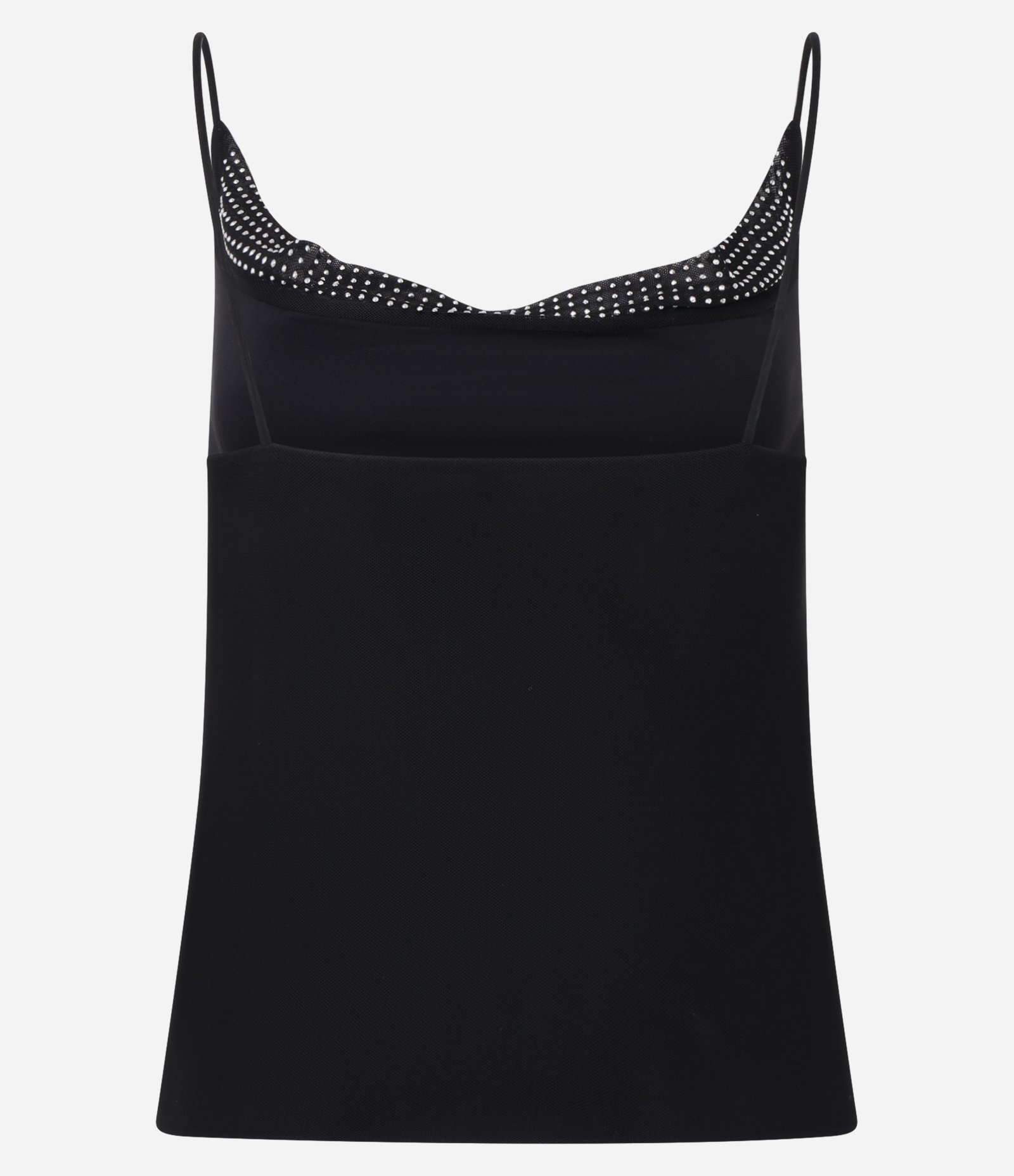 Blusa em Tule Metalizado e Decote Degagê Preto 3