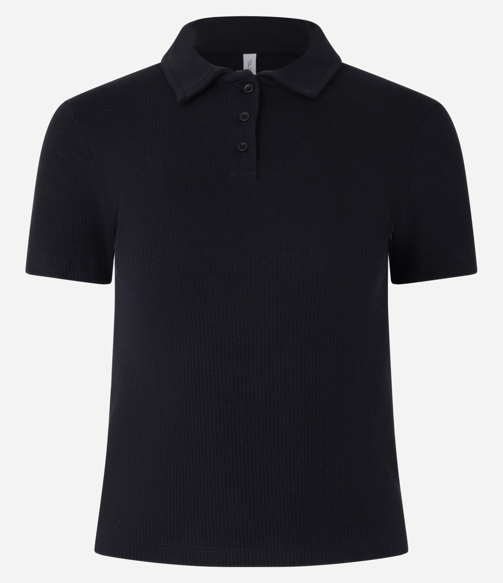 Blusa Básica em Ribana com Gola Polo Preto 4