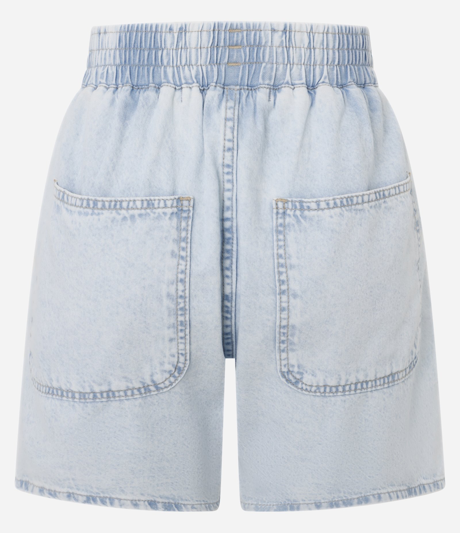 Short Runner em Jeans Delavê com Cós Elástico Azul 7