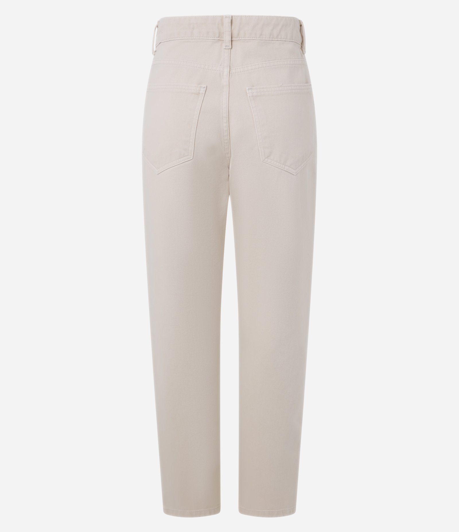 Calça Mom Cintura Alta em Sarja com Bolsos Bege Rosado 6